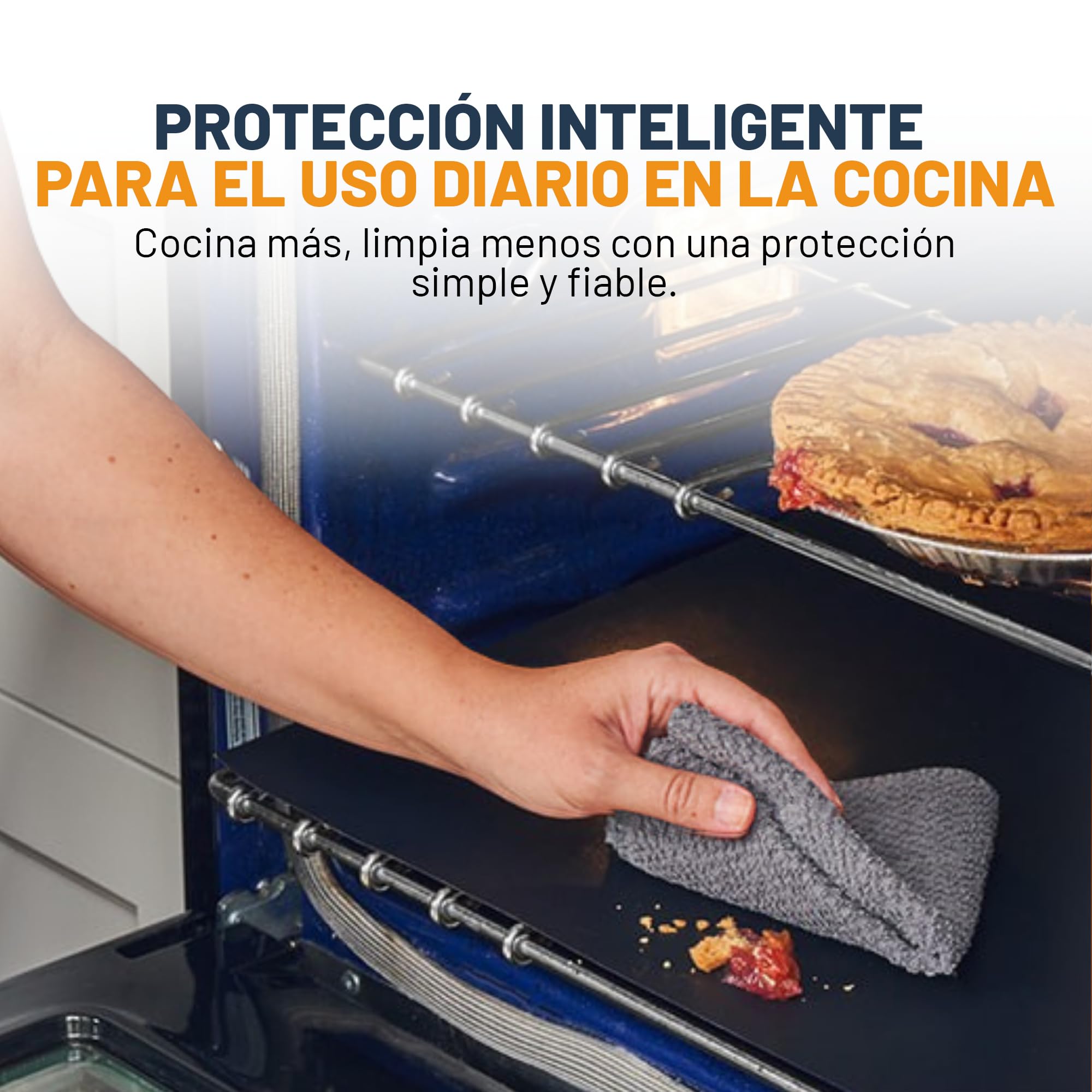 Linda's Essentials Protector Horno Interior (2 Unidades) – Alfombrilla Horno Reutilizable 32x50 cm, Protector de Horno Antiadherente, Revestimiento Horno Universal, Fácil de Limpiar – Negro — view 8