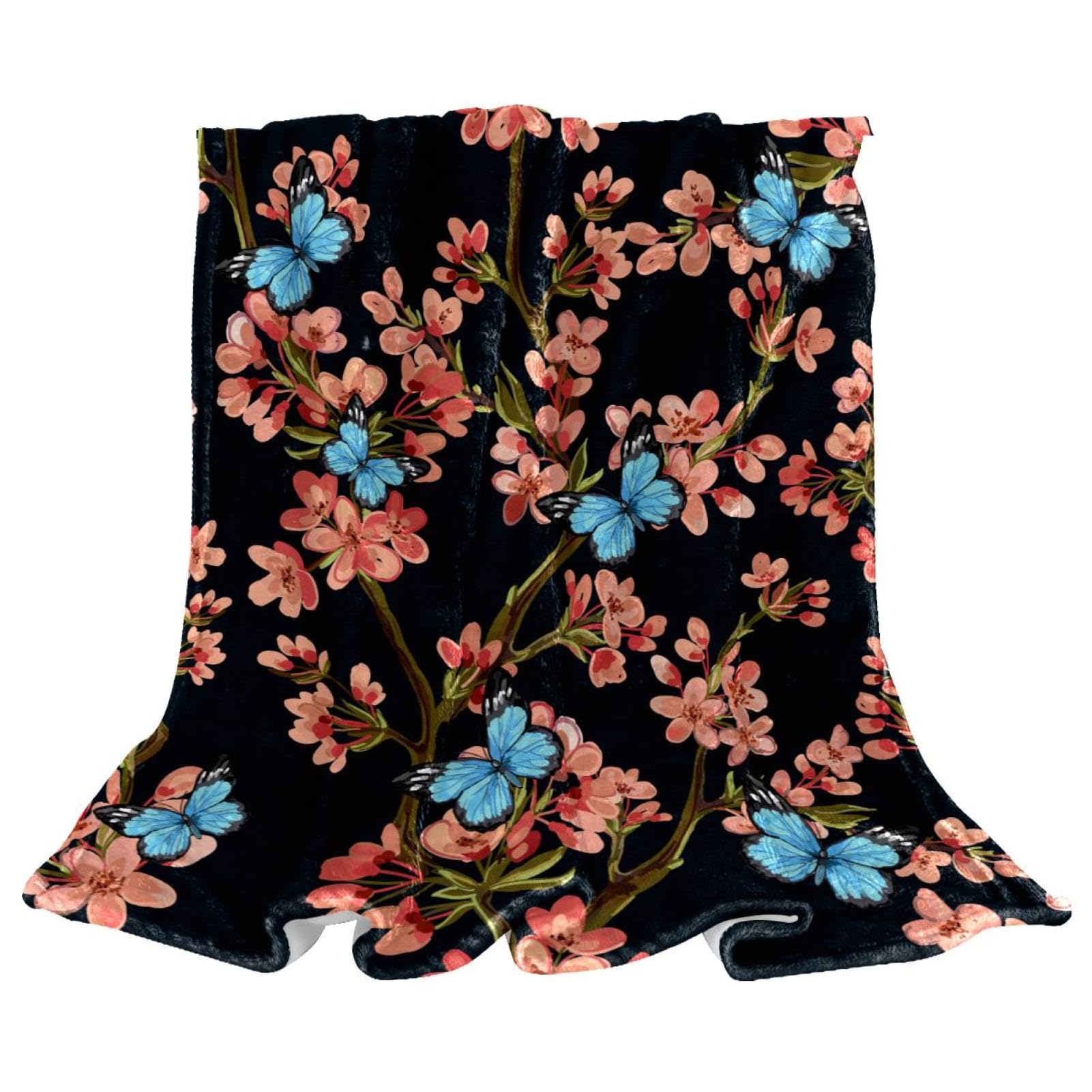 Couverture polaire fleur et papillon pour réchauffer vos moments de détente