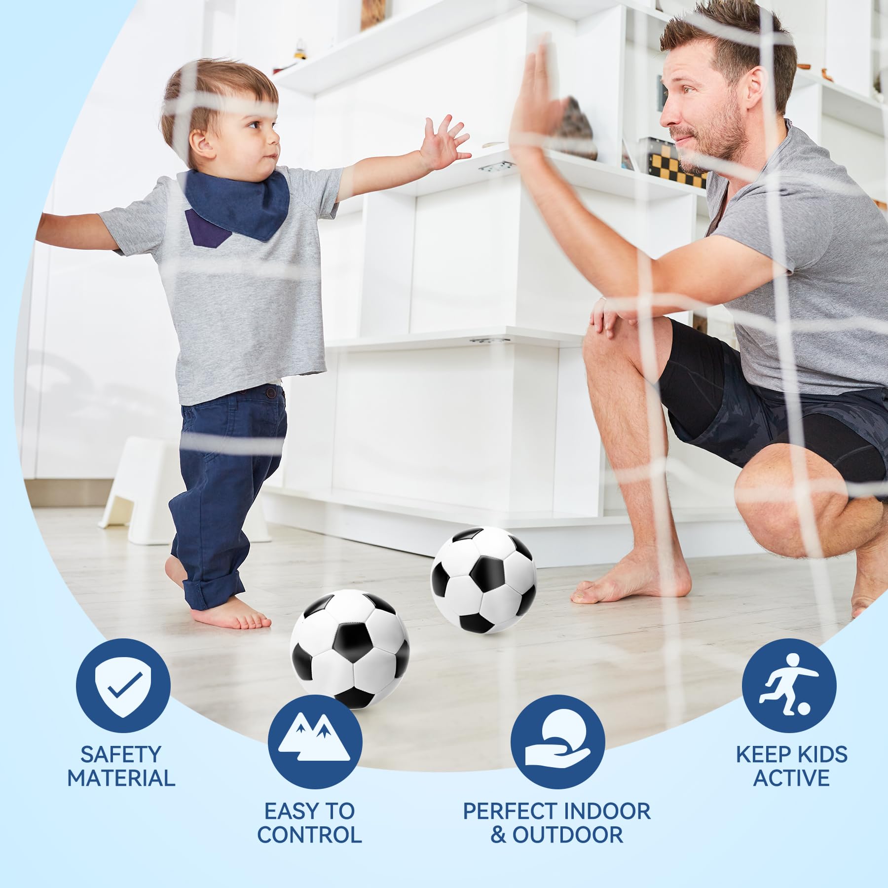 INPODAK 2 Pack Size 2 Football Toddler Footballs for kids age 1-6 Classic Soccer Ball with pump Small Garden Game Ball Indoor Outdoor Football Gifts for Boys Girls - Image 4