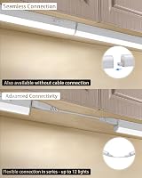 BOYIR LED konyhapult alá szerelhető fénycsík lámpa kapcsolóval 14W 88,6 cm 1400 lm semleges fehér 4000K bővíthető szekrény világítás polcokh 4