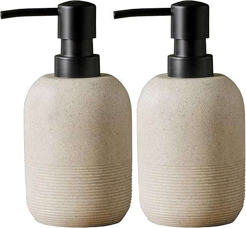 2pcs/Set Beige Hand Soap Dispenser Sets,Resin Liquid Soap Dispenser for