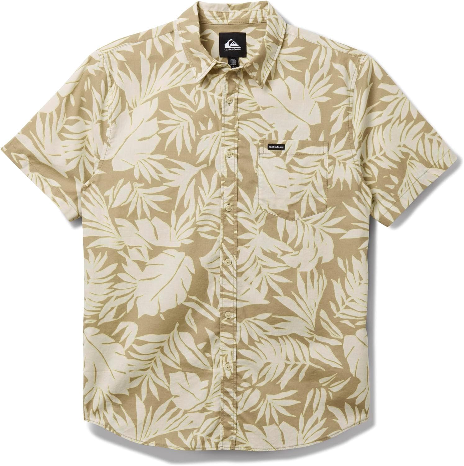 Quiksilver - Mens Palm Trip Classic Short Sleeve Woven Shirt, Color Twill, Size: Medium