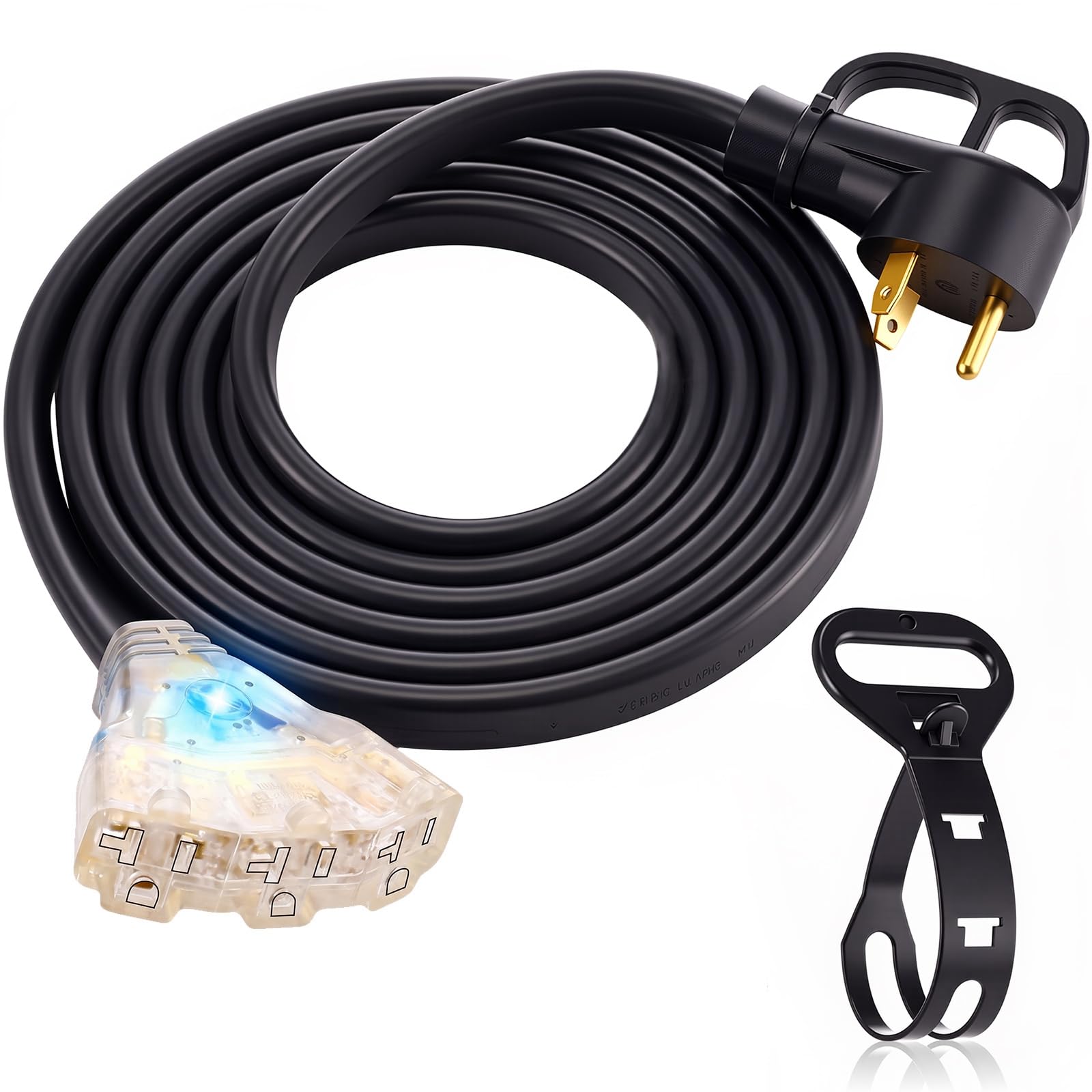 Tellegloww 10 FT NEMA TT-30P Flat RV Generator Cord