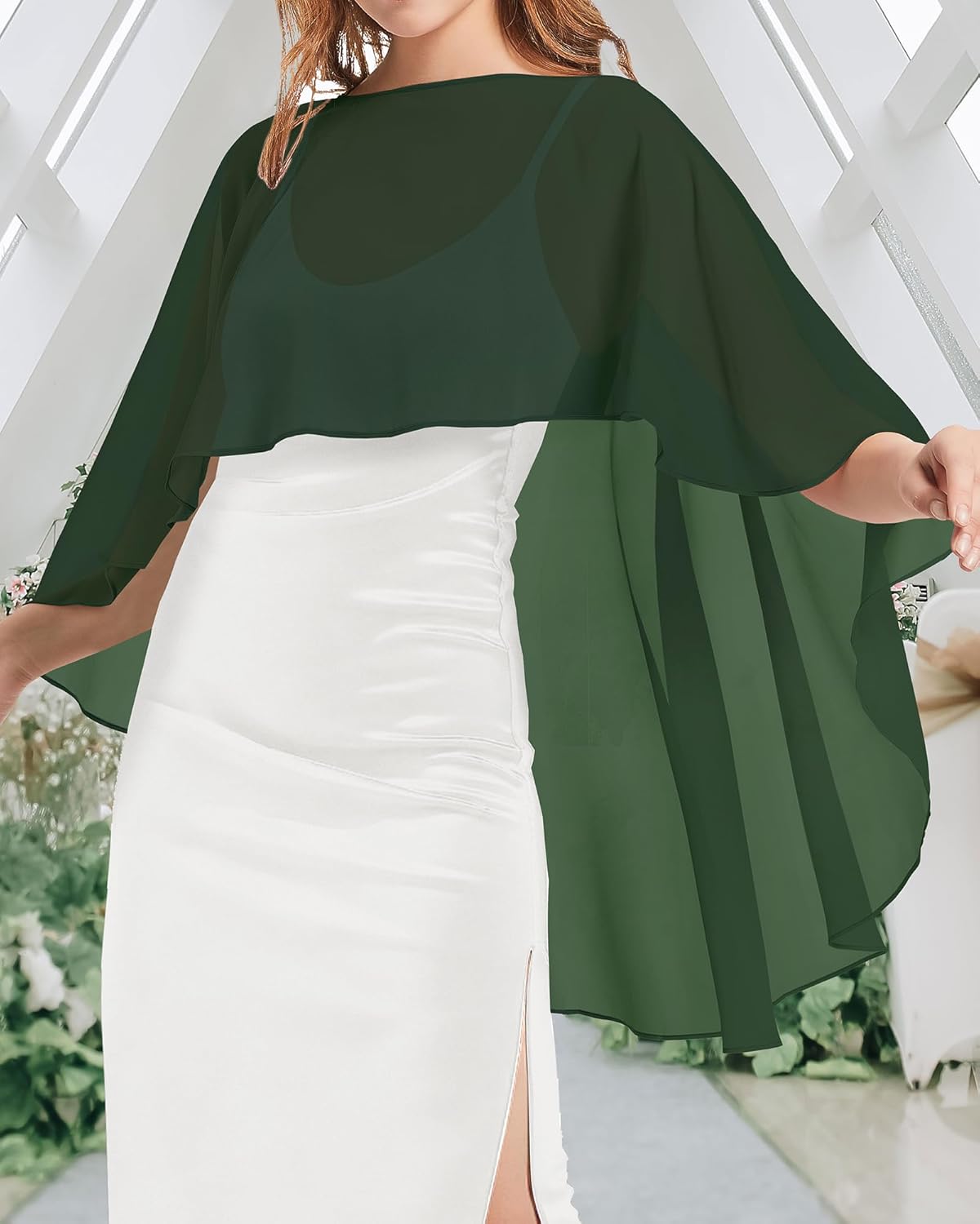 Womens Capelets Shawls and Wraps for Evening Dress Chiffon Capes Wedding Cover Up - Image 8