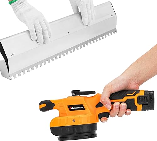 Mxmoonfree Paleta de muesca cuadrada de 24 pulgadas + herramienta vibratoria de azulejos de 12 V