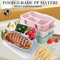 Vista 3 de Aellabus 8 Pack Bento Box, Lunch Containers Wheat Straw Meal Prep Containers Reusable, Microwave and Dishwasher Safe Lunch Containers for Adults