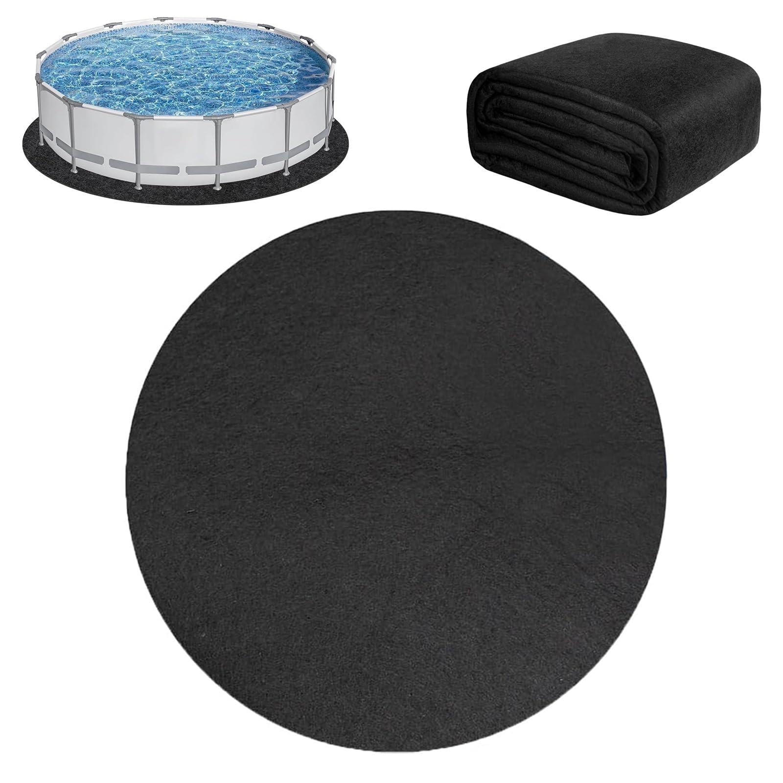 Bocguy Lona de Suelo Redonda para Piscina, Protector Suelo Piscina Redonda para Exteriores, Jacuzzi, Piscina, Base de Suelo