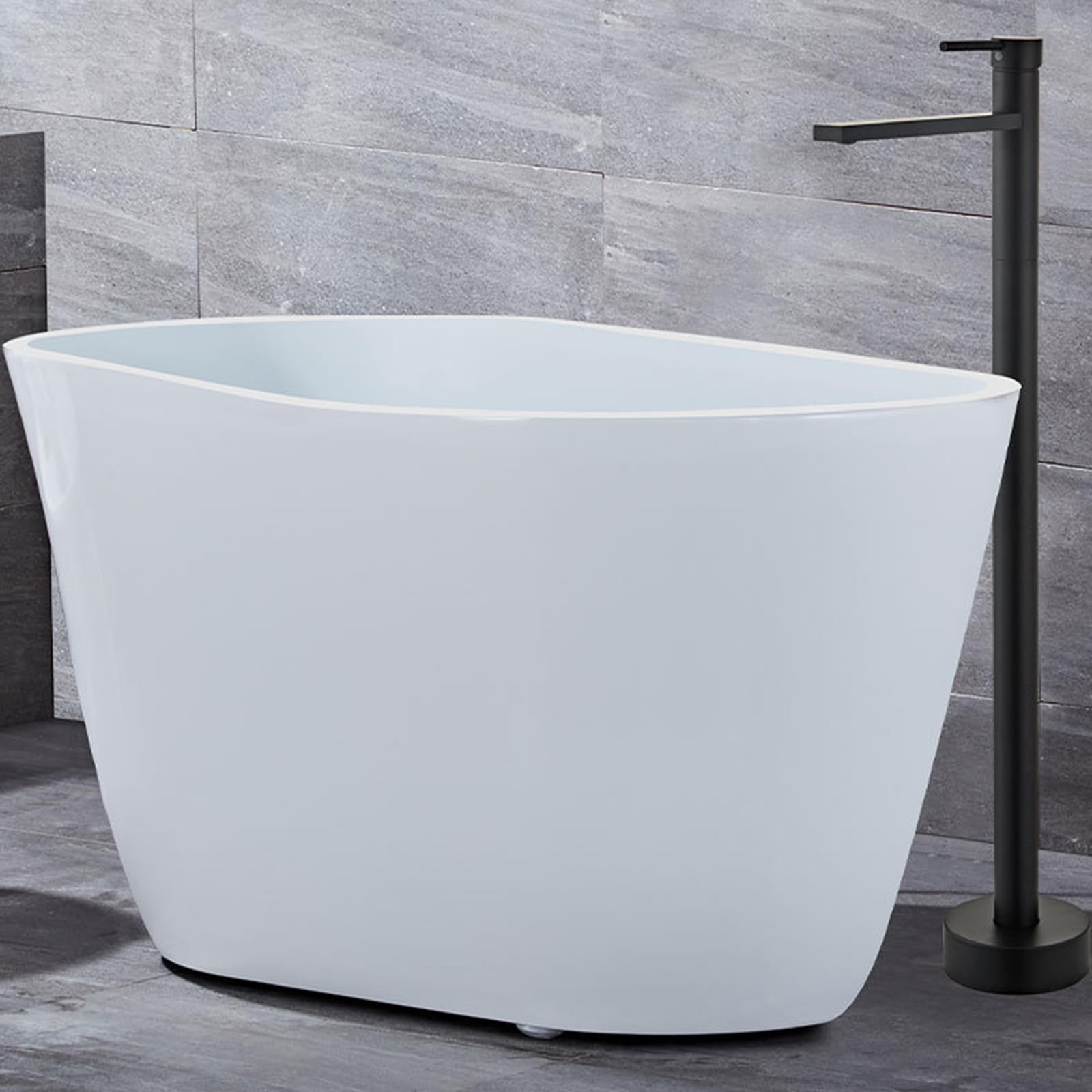 Freistehender Badmixer TAP Freestanding Bad Haken Heiße und kalte Eingriff freistehende Wasserhähne für Badboden, die weiß montiert sind Beauty Comes