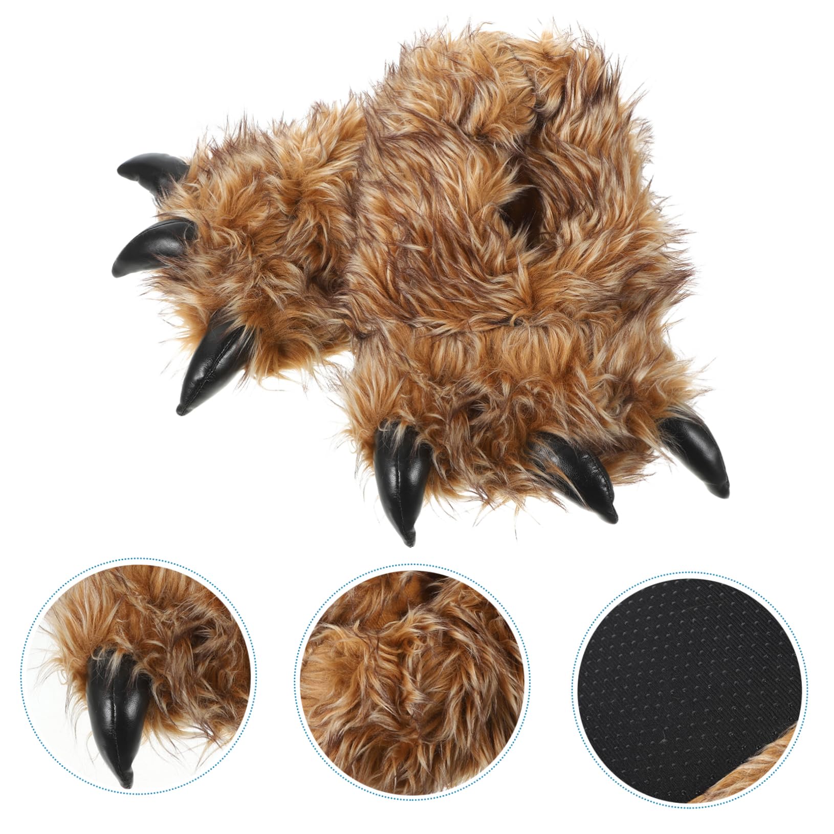 Pantuflas de Felpa de Oso para Interior, Talla 28cm, Marrón
