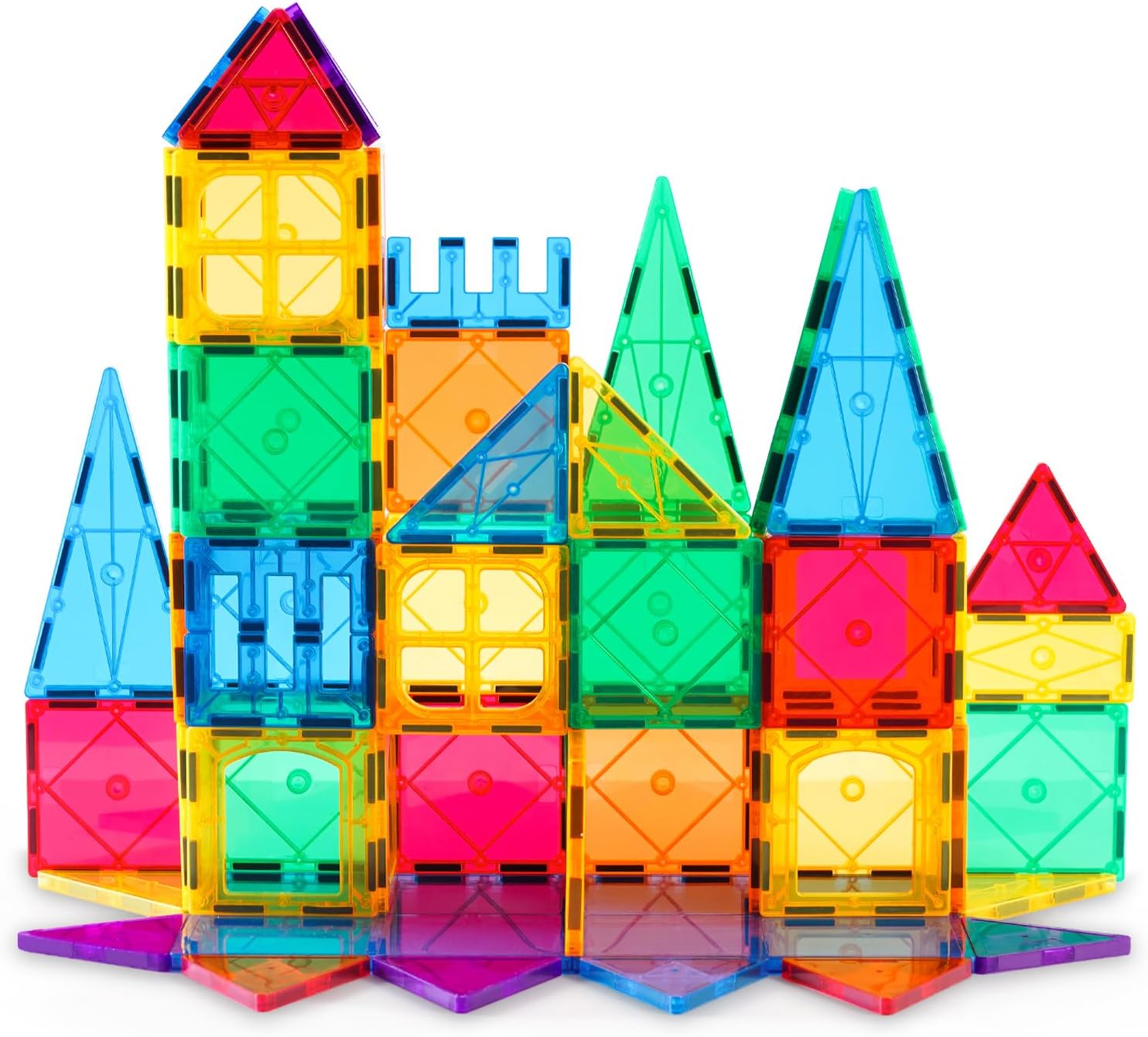 Magnetic Building Blocks, 60 PCS Kids Magnetic Tiles Set - Building Construction Educational Magnet Toys Gift for Boys And Girls Age 3 4 5 6 7 Year old…
