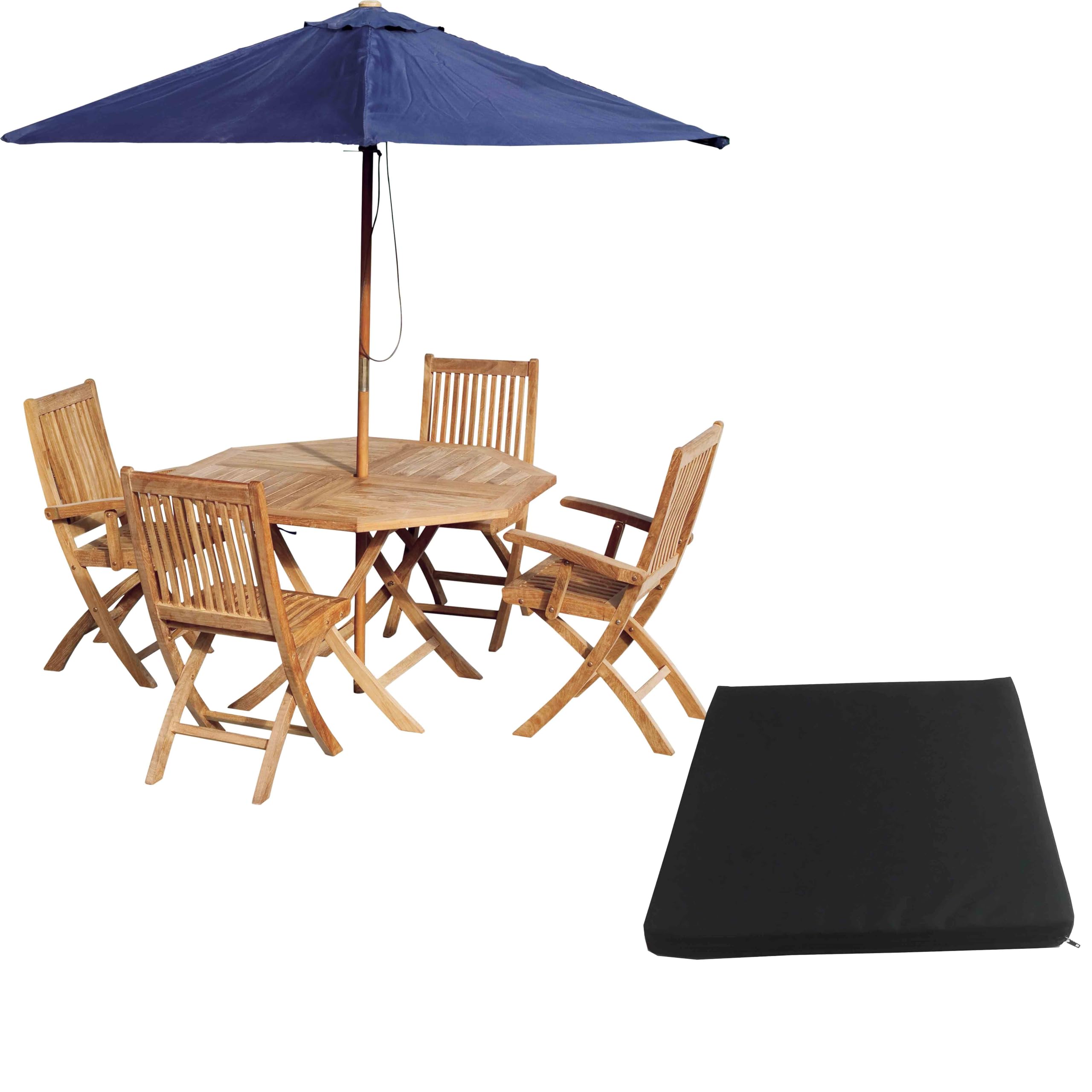 GRIZZLY FOAM Outdoor Indoor Seat Cushion Pads for Rattan Furniture Waterproof Dining Chairs Wheelchair Removeable Zipped Cover Ask Any Custom Size (Black, 22x22x3inch 55x55x7.5cm)