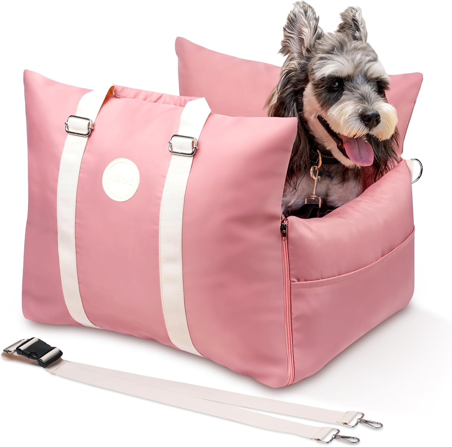 Booster Car Seat for Pets, Detachable Dog Car Seat with Safety Straps and Pockets, Pet Bed for Vehicle Travel for Small Medium Cats and Dogs. (Ballet, Medium) Ballet Medium