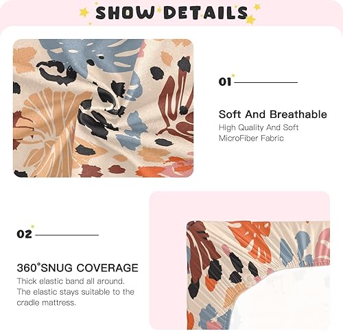 Miniatura 5 de Fitted Crib Sheet for Boys & Girls Leopard Palm Soft Breathable Unisex Baby Sheets for Standard Crib and Toddler Mattresses 39 x 27 in