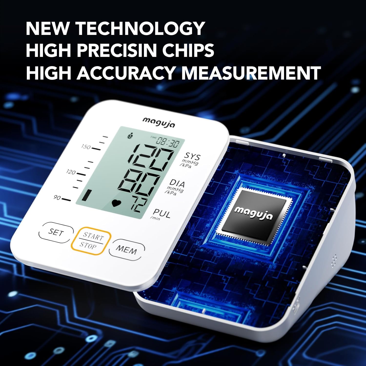 Blood Pressure Monitor, maguja Blood Pressure Monitors for Home Use, Automatic Digital Upper Arm BP Machine with Blood Pressure Cuff, 2 Users - Image 3