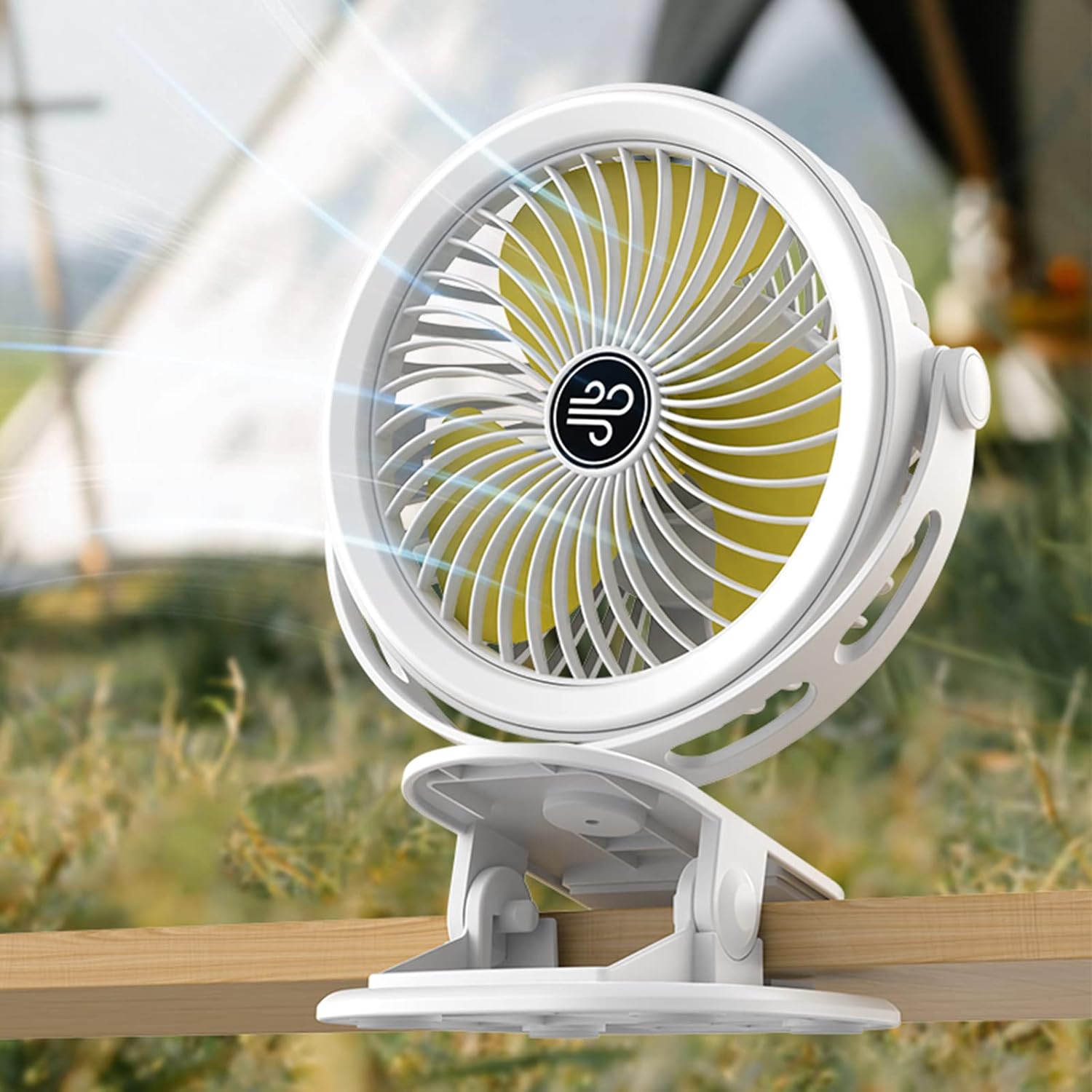 Desk Fan With LED Rings Light Portable Table Fan With Multi-Functional LED Lamp For Study Dorm Work Space, White