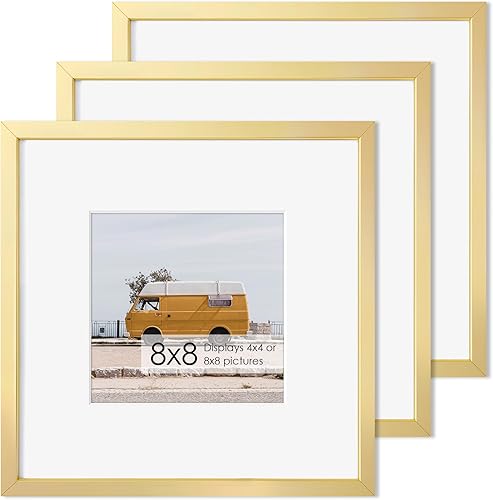 Miniatura 402 de Fun Memories Portarretratos de metal de 16 x 20 pulgadas con paspartú de 11 x 14 pulgadas, acabado de aluminio cepillado, parte delantera de vidrio