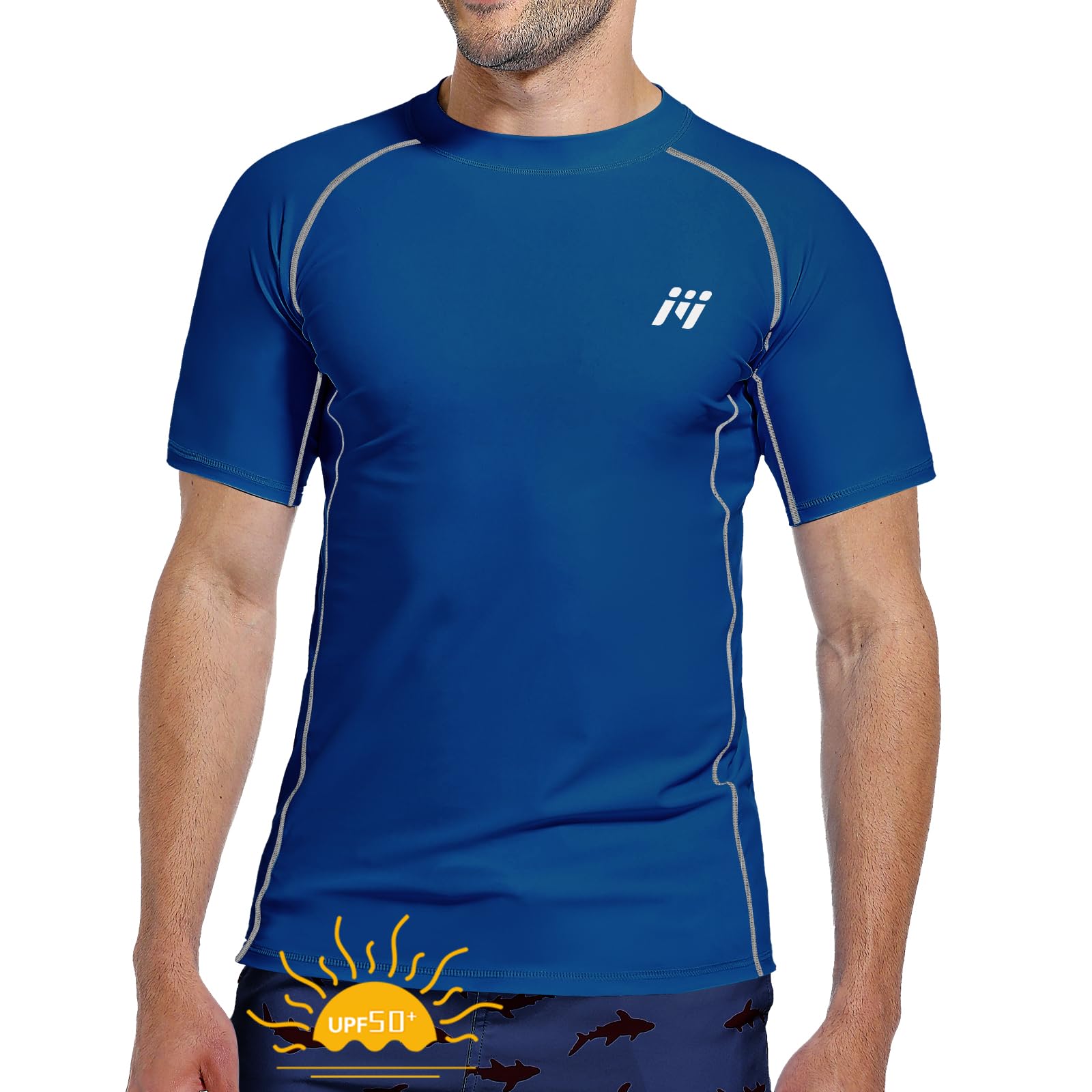 MEETWEE Herren Rash Guard Rash Vest Männer Langarm/Kurzarm UV Schutz T-Shirt Tops UPF 50+ Schnelltrocknend für Schwimmen Surfen Wassersport