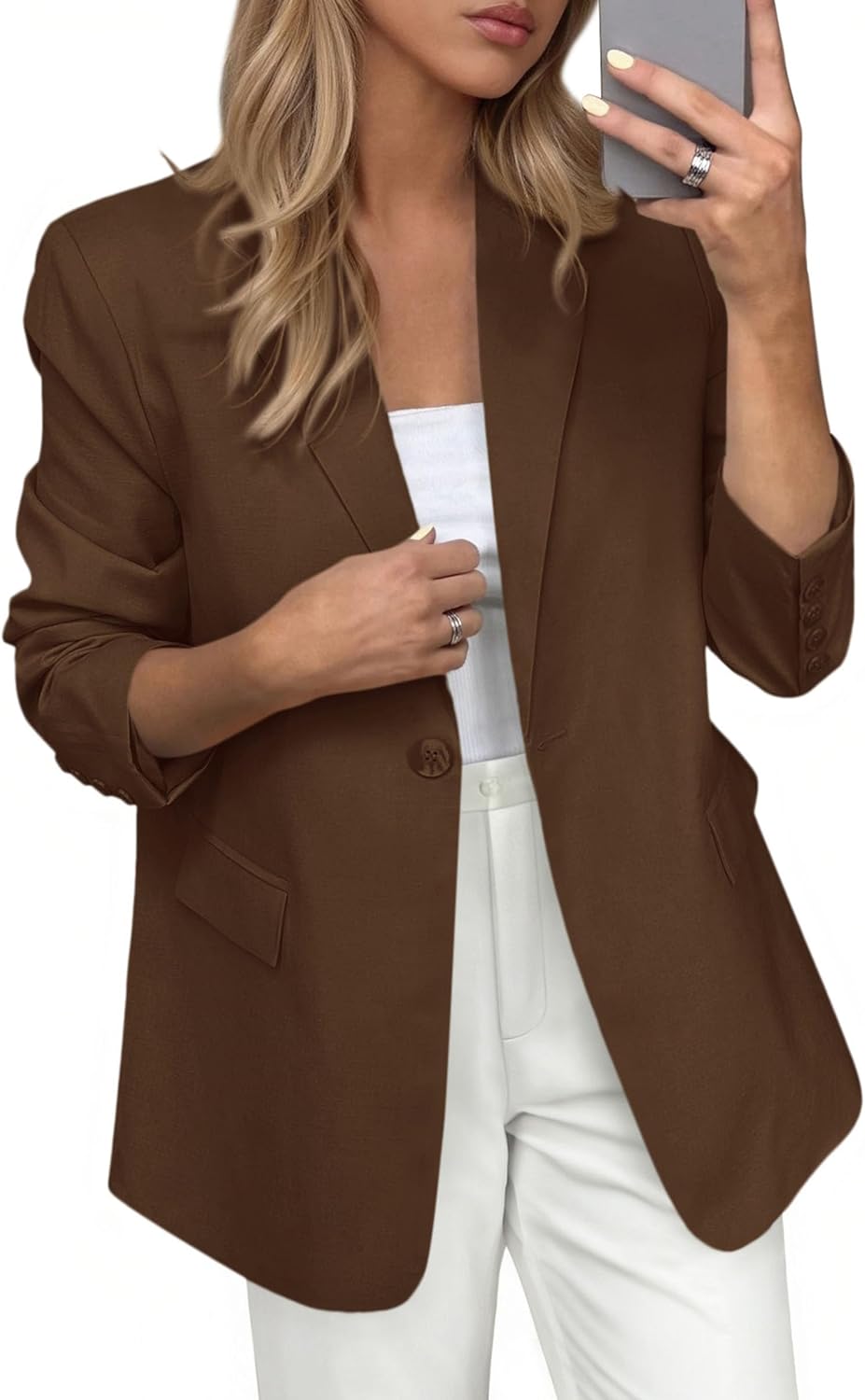 PRETTYGARDEN Blazers for Women Business Casual Outfits 2026 Spring Open Front Long Sleeve Suit Jackets Office Work Blazer