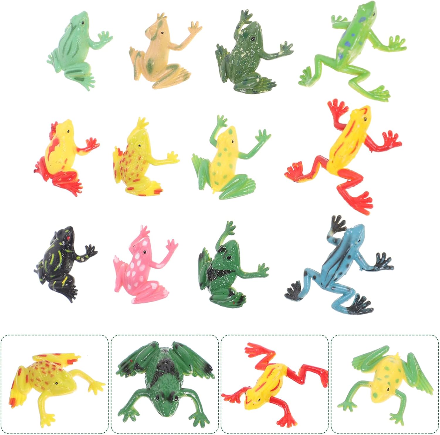 Ranas Saltarinas De Plástico, 12 Piezas, Rana Colorida, Juguete