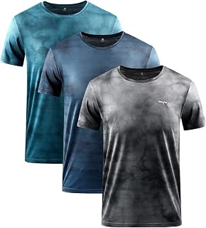 Men's 1-3 Pack Workout Shirts Active Sport Athletic T-Shirt Dry Fit Moisture Wicking Short-Sleeve for Running,Training