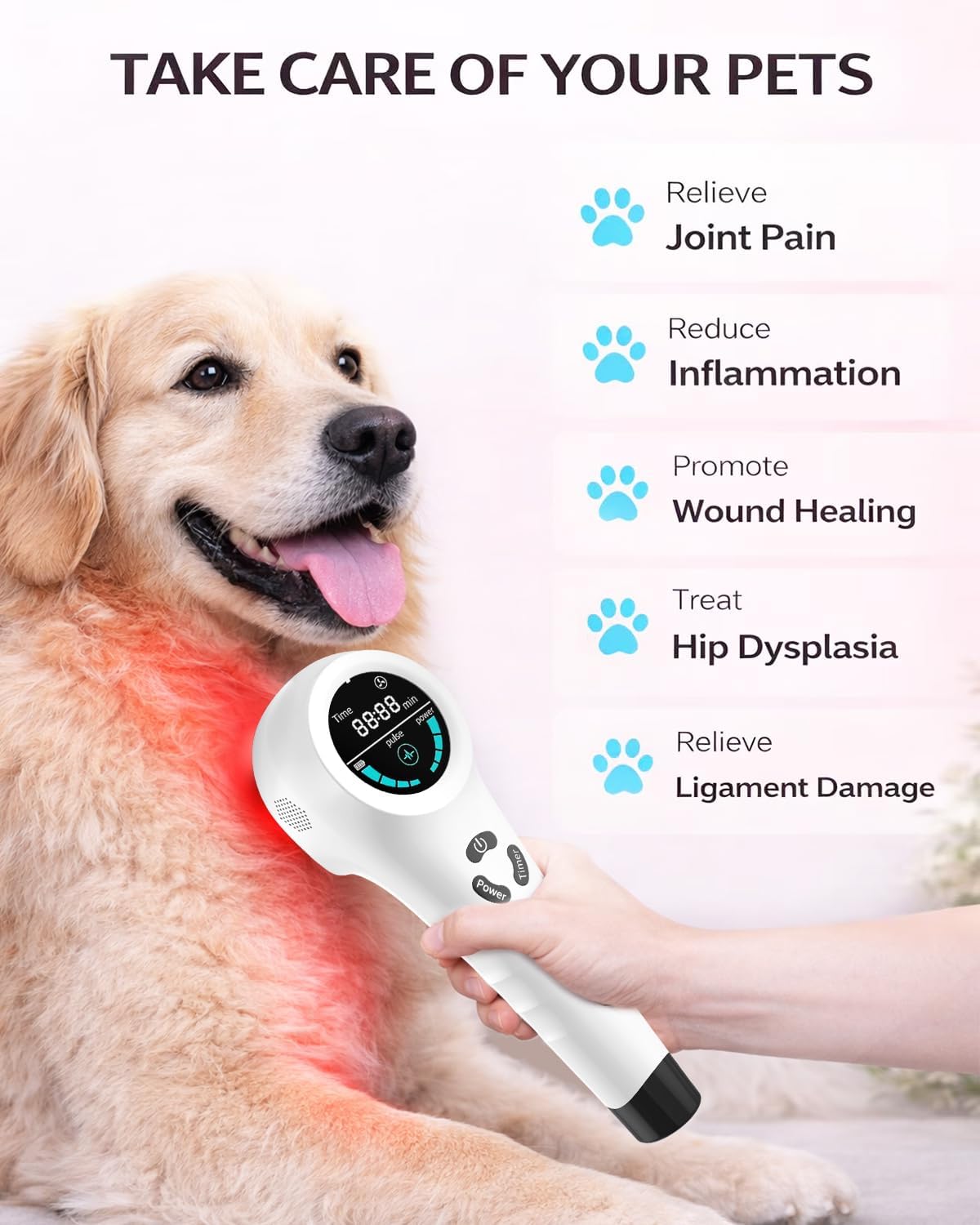 Cold Laser Therapy Device for Dogs & Cats, Pet Pain Relief & Joint Support Tool, Multi-Wavelength Red & Infrared Light Therapy for Arthritis, Muscle & Mobility Care, Safe Home Use