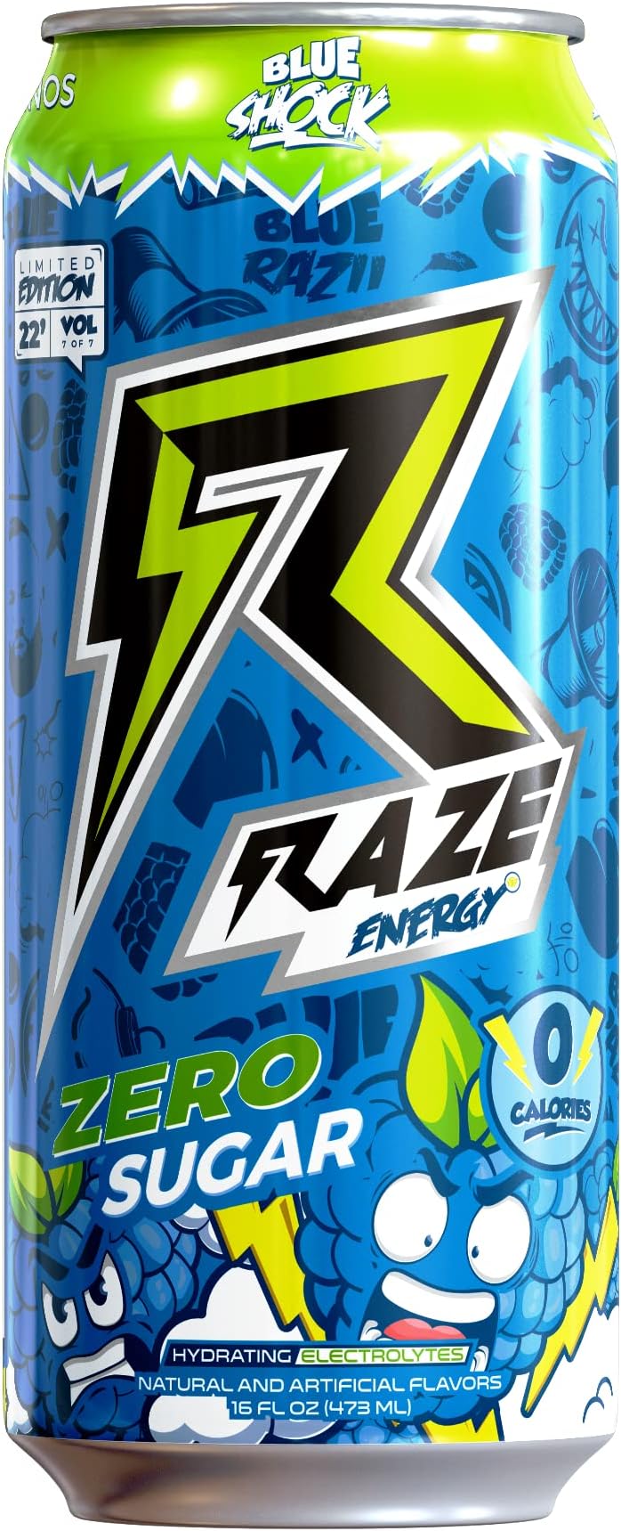 Raze Energy Drink Cans (Blue Shock)