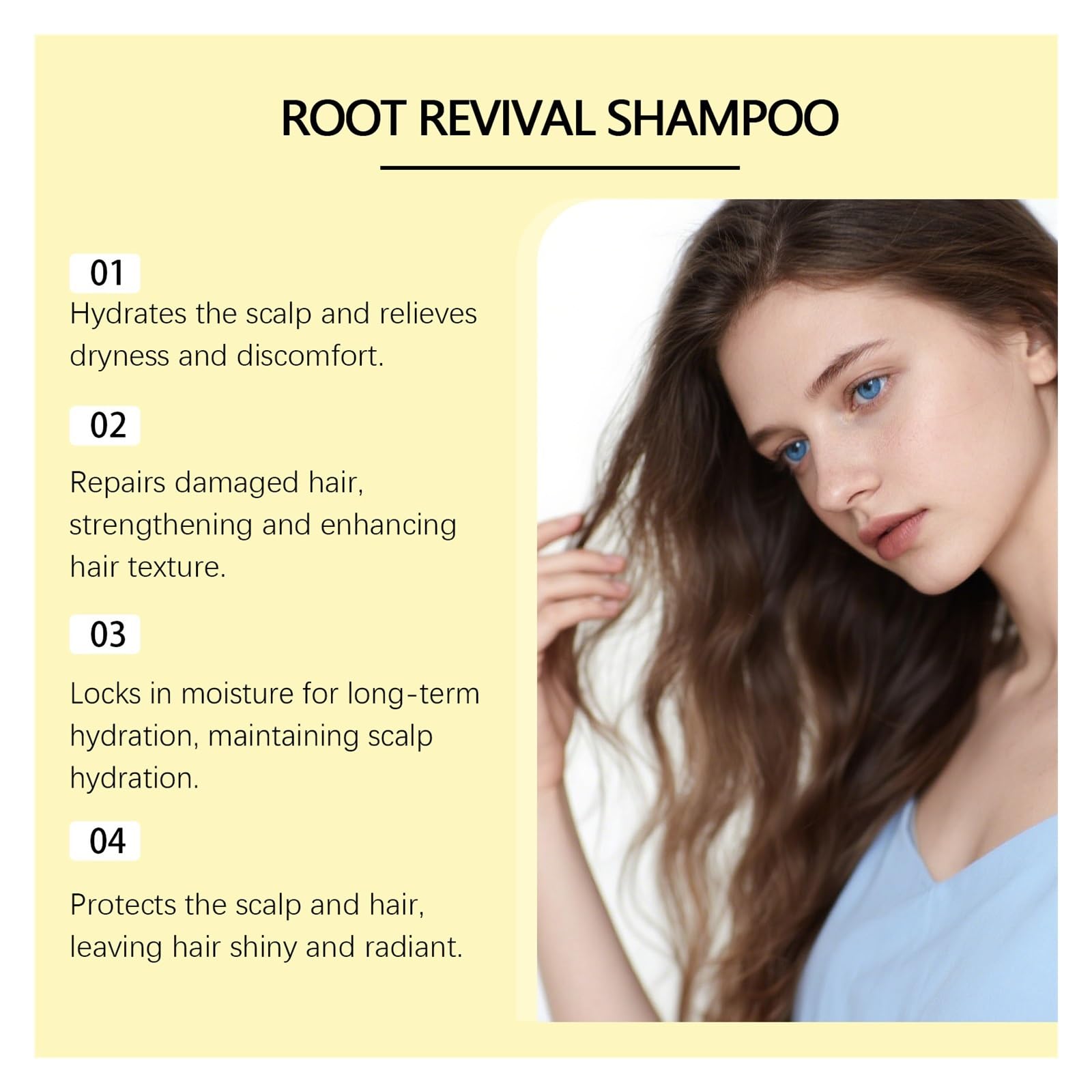 Champú Hidratante | Hace que el cabello sea brillante y fuerte, y repara el cabello dañado.(3pcs)