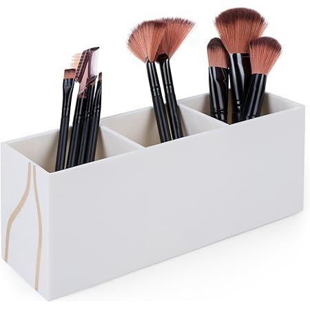 LZYDKH Pinselhalter 2er Set - 3-Fach Aufbewahrung Für Schminkpinsel