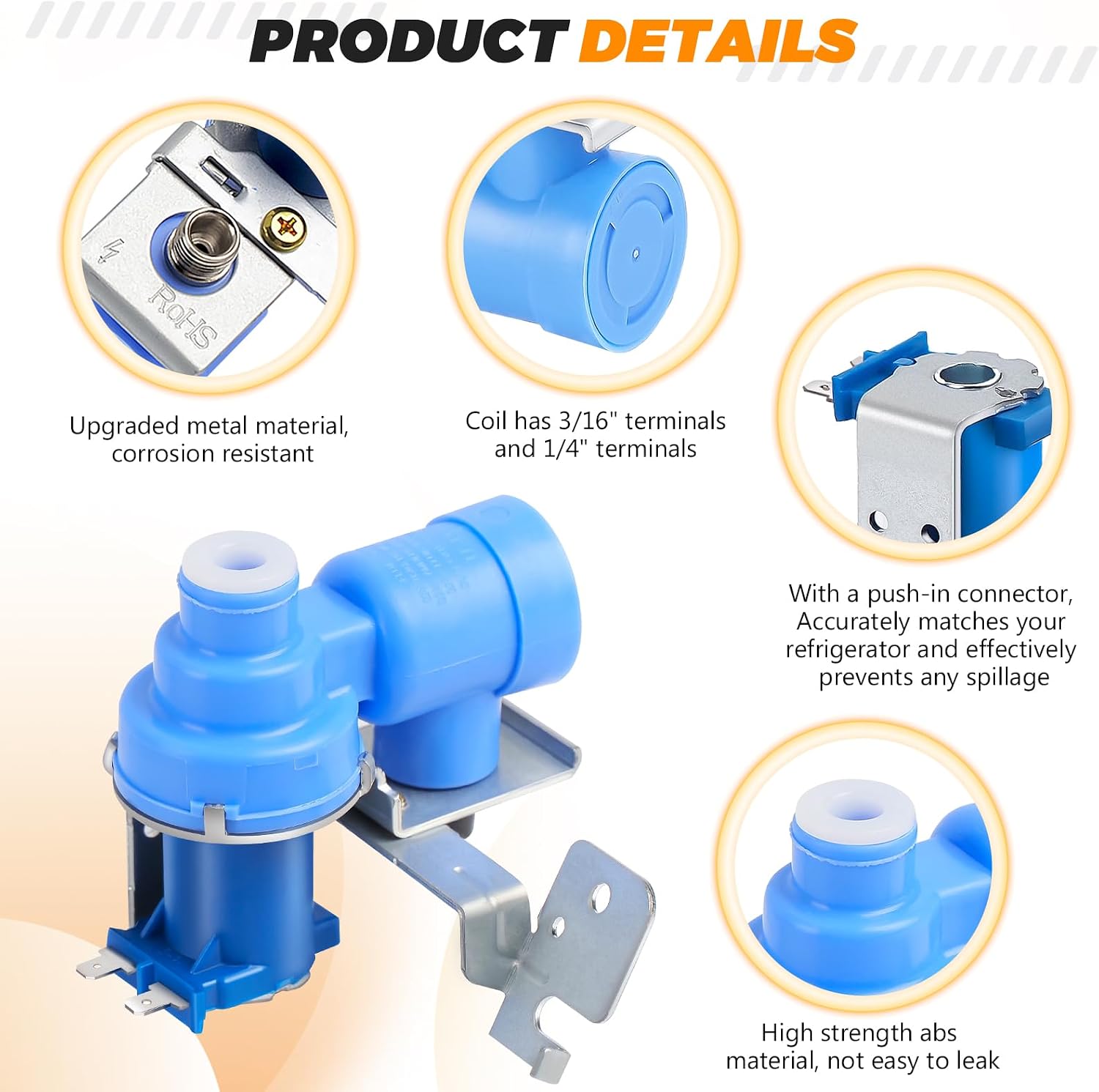MJX41178908 Refrigerator Water Inlet Valve by Blutoget-Fit for LG Kenmore Refrigerators - Replaces 5221JA2011J 1398828 AP4451762 PS3536019 EAP3536019 PD00005215 ice maker water inlet valve