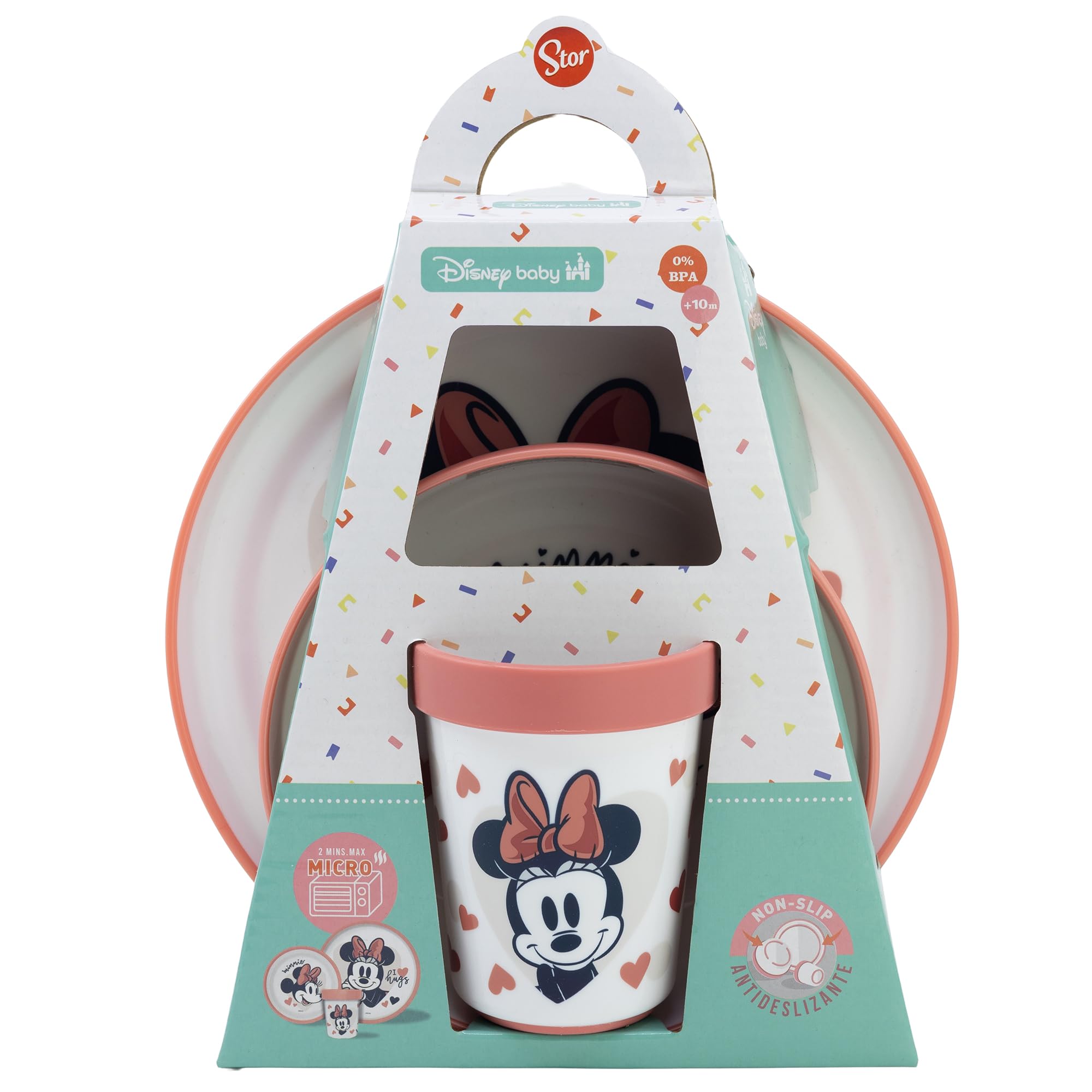 Stor SET 3 PCS VAJILLA PREMIUM BICOLOR ANTIDESLIZANTE MINNIE MOUSE HEART FULL