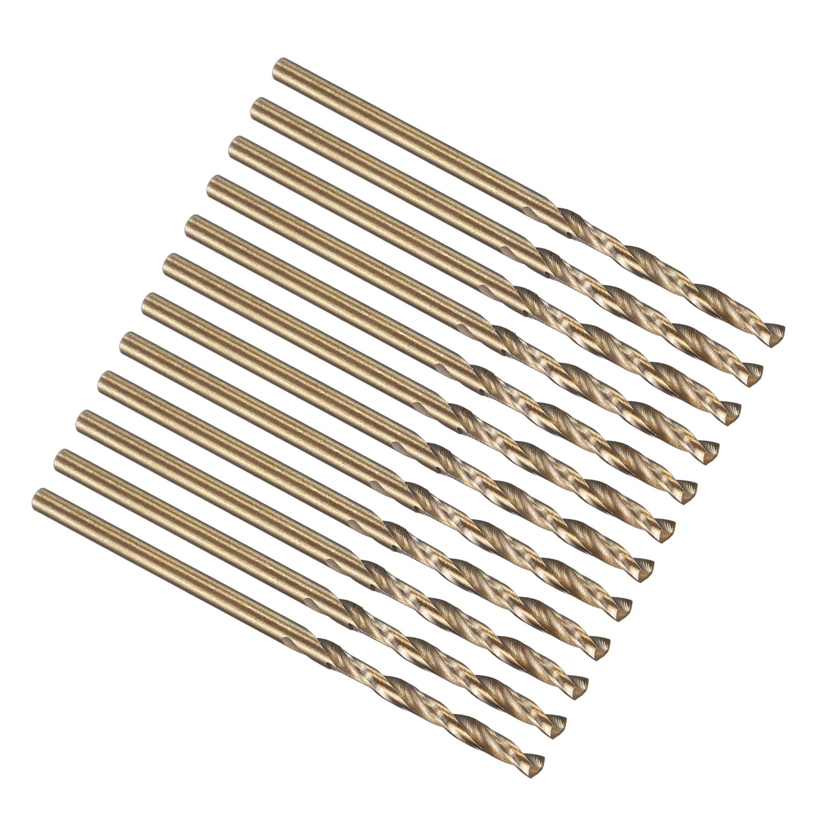 PATIKIL 1.5mm Drill Bit, M35 Cobalt 5% High-Speed Steel Jobber Straight Shank 135ยฐ Gold Finish for Stainless Steel Hard Metal - 12 Pack