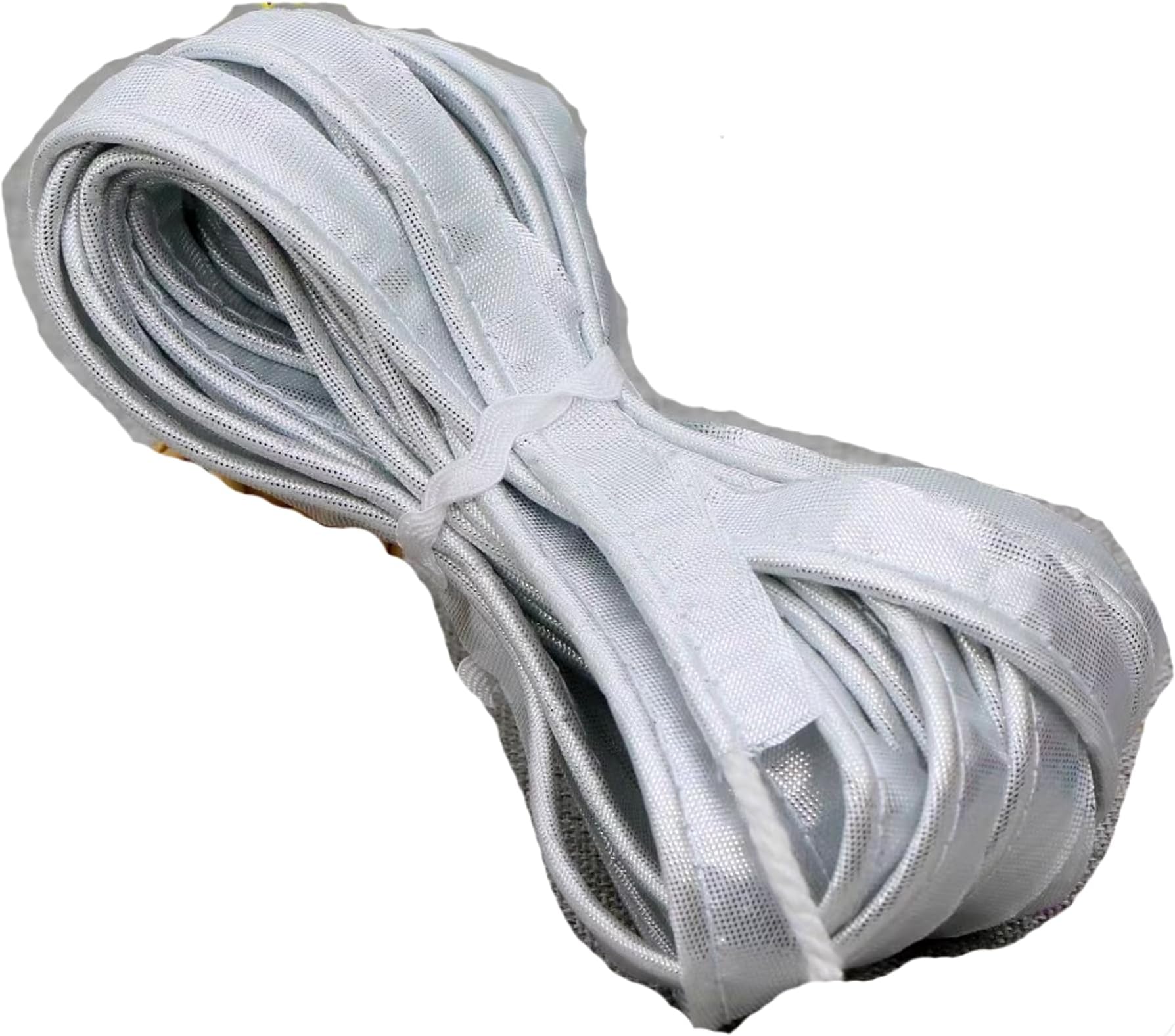 Satin bias Tape Lip Cotton Fabric Cord Edge Rope Ribbon Upholstery Sewing Piping Trims 10yards (Silver Tone #2)