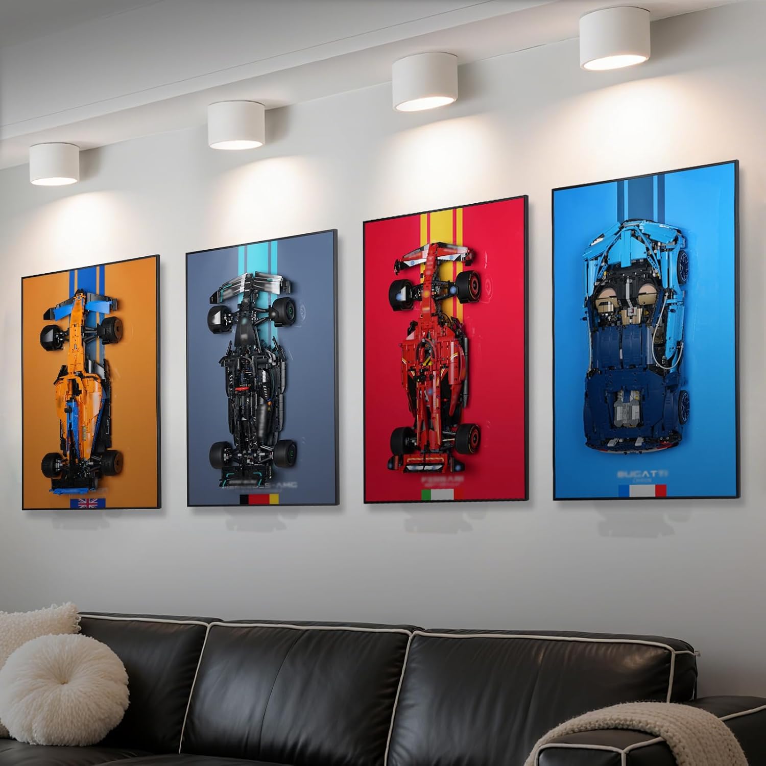 Display Wallboard Compatible with Lego Technic Bugatti Chiron 42083 Race Car- Premium Wall Mount Frame for Adult Collectors | Turn Your Master Build into Sophisticated Home Art (Board Only, 32"x20")