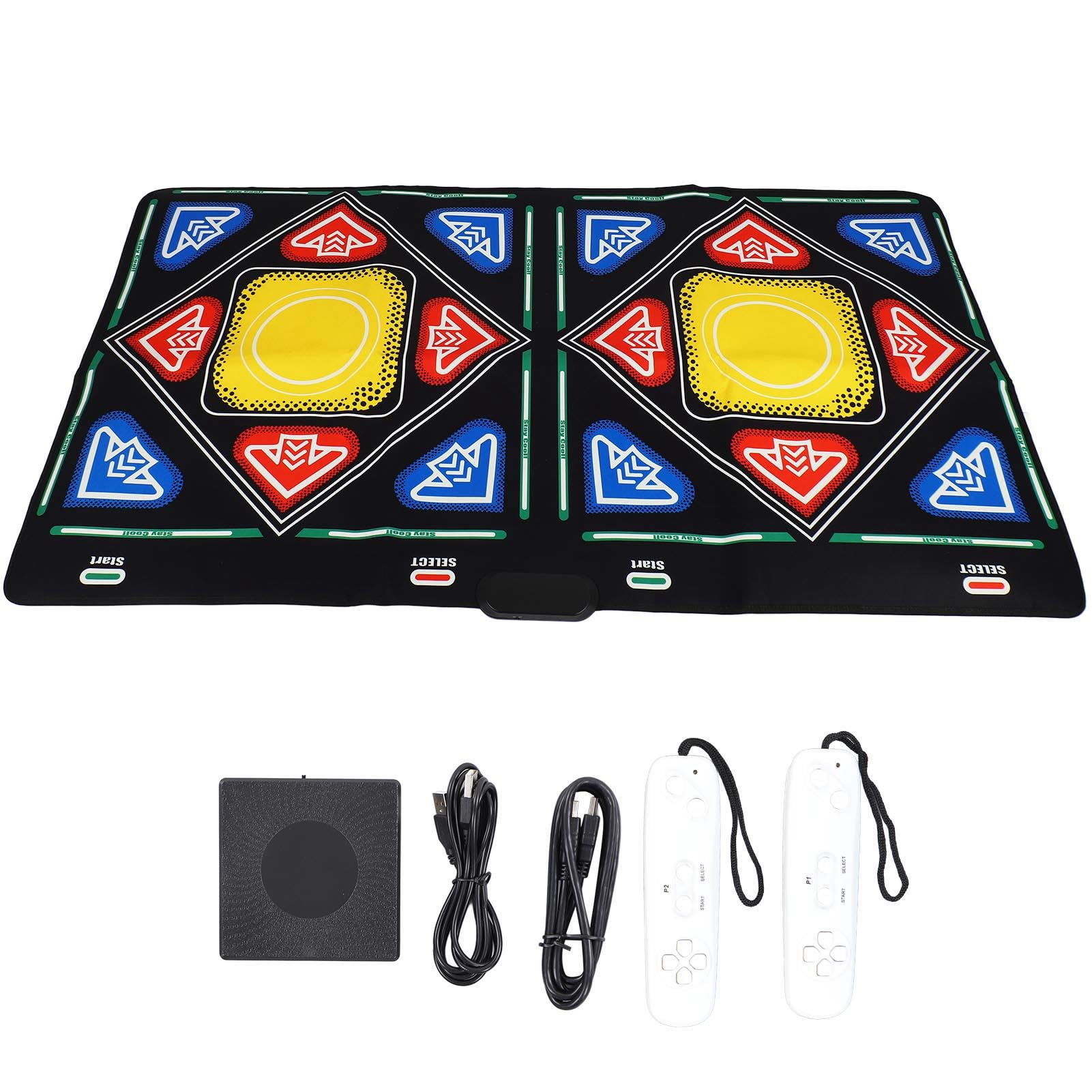 Tnfeeon Tappetino da Ballo Doppio Wireless, Tappetino da Ballo Interattivo Antiscivolo con Alta sensibilità per Giochi di Fitness e Divertimento in Famiglia
