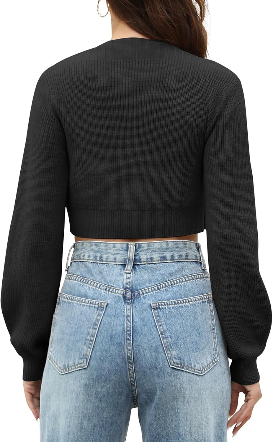 Womens Cropped Cardigan Sweaters Open Front Long Sleeve Knit Bolero Shrug Sweater 2026 Trendy Clothes - Image 4