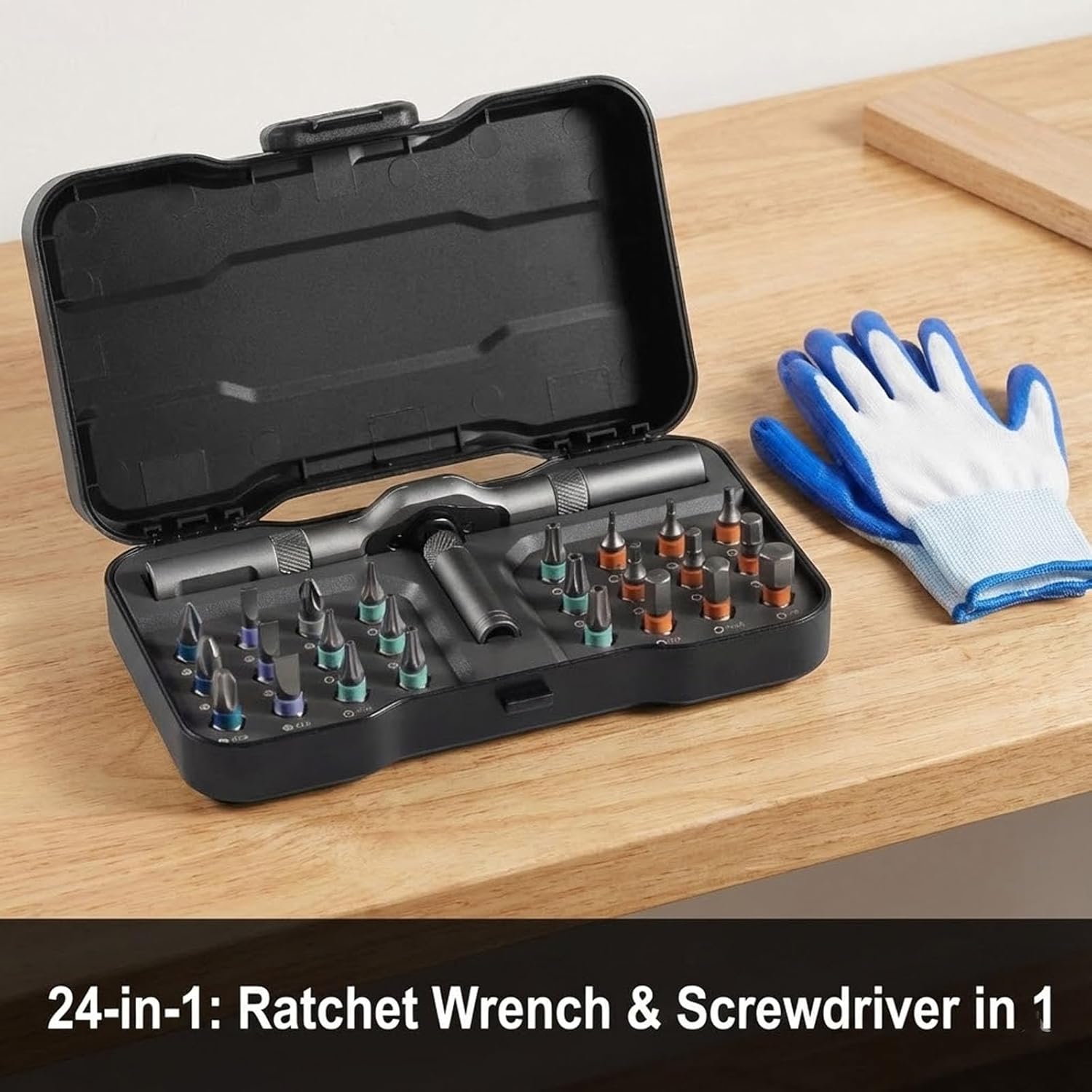 Multi tool Set, 24 In 1 Magnetic Ratchet Screwdriver Set, Multi Magnetic Set for Furniture, Computer, Bicycle Repair