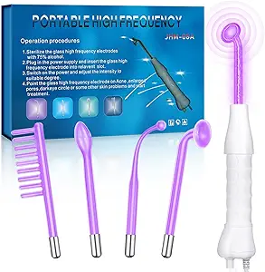 High F requency Facial Wand 4-Piece Set, Facial Machine for Face Eyes Hair Body