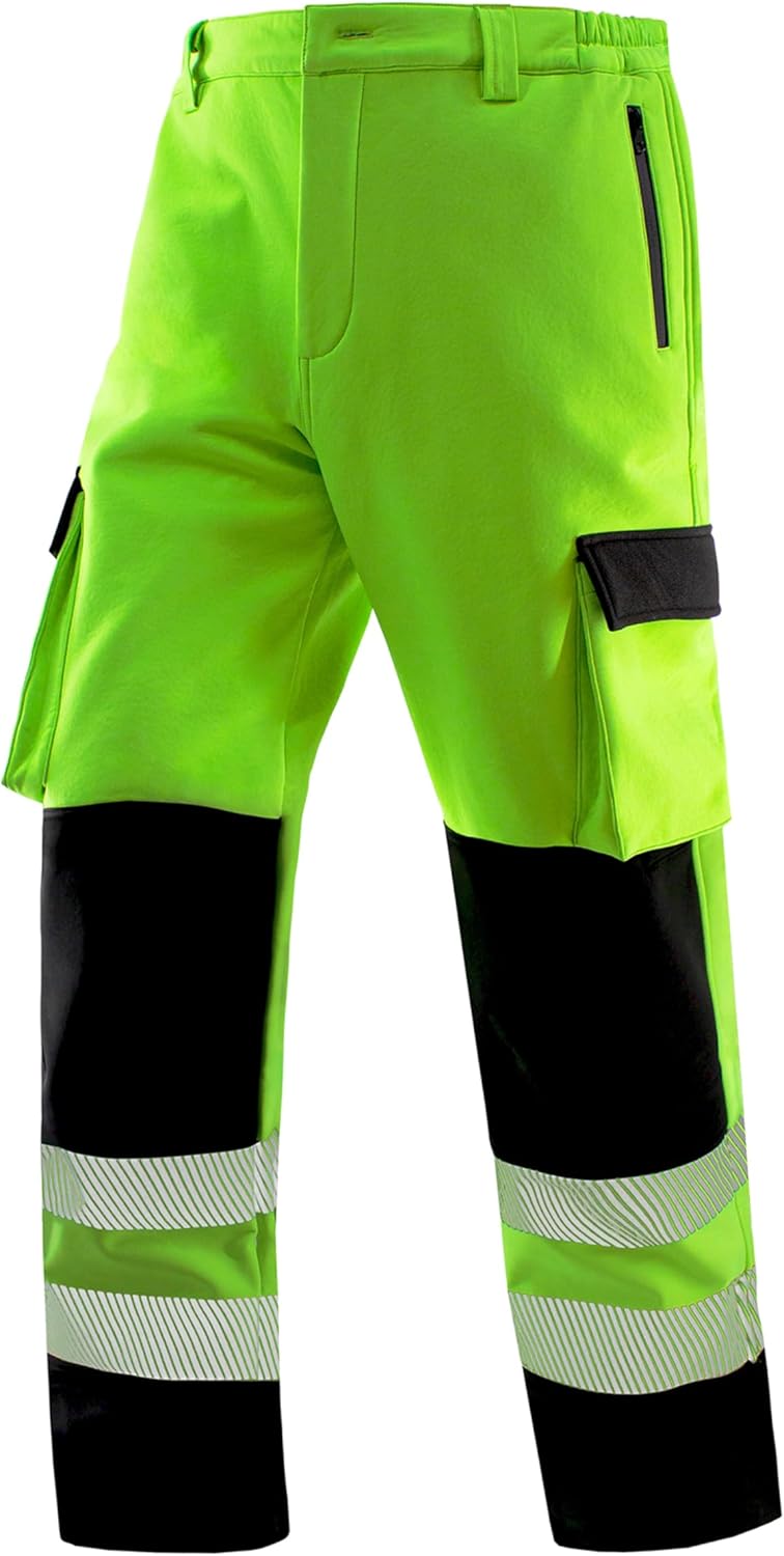 High Vis Work Pants Unisex Multiple Pockets Reflective Safety Pant for Safety Work & Outdoor Activities Workwear.