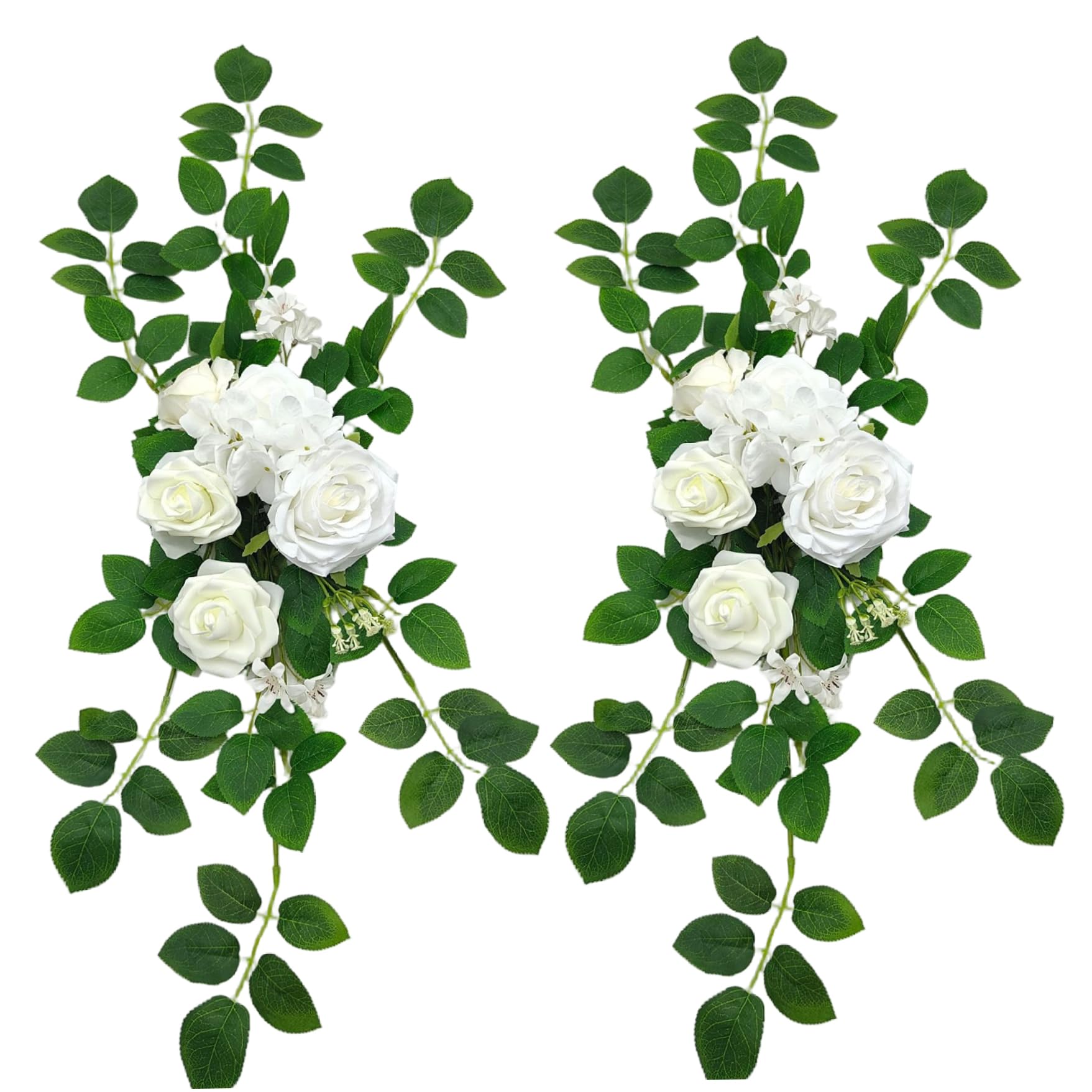 Neptuiby Wedding Aisle Decorations White Floral Wedding Chair Decorations for Ceremony Fall Decor Aisle Chair Church Pew Decor