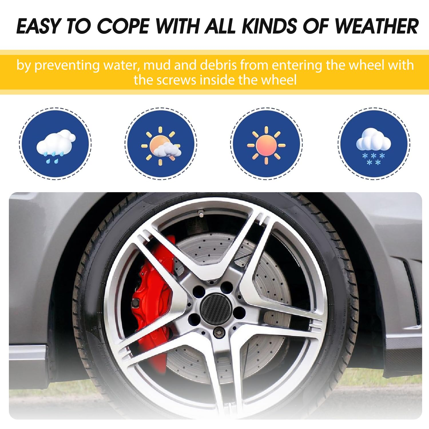 Lot De 4 Cache-moyeux Centraux Pour Jantes - Diamètre 63 Mm, ABS Noir Avec Anneau Acier - Décoration Personnalisable Voiture
