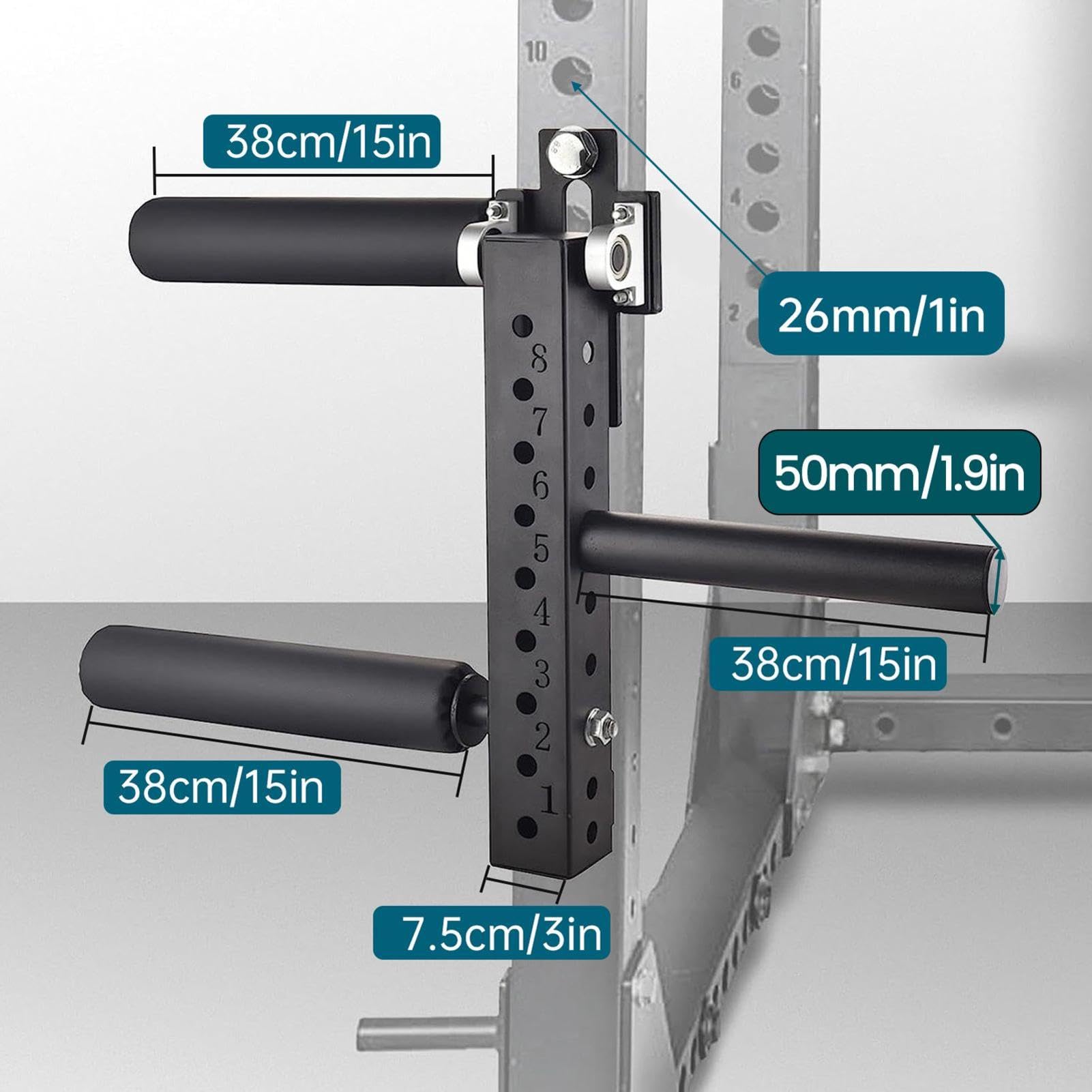 Beinstreck Beinbeuge-Aufsatz für Squat Rack Verstellbares Beintrainingsgerä | Verstellbares Beintrainingsgerät aus Stahl, Leg Extension Curl Trainer Zubehör für Home Gym, Krafttraining und Fitnessstudio