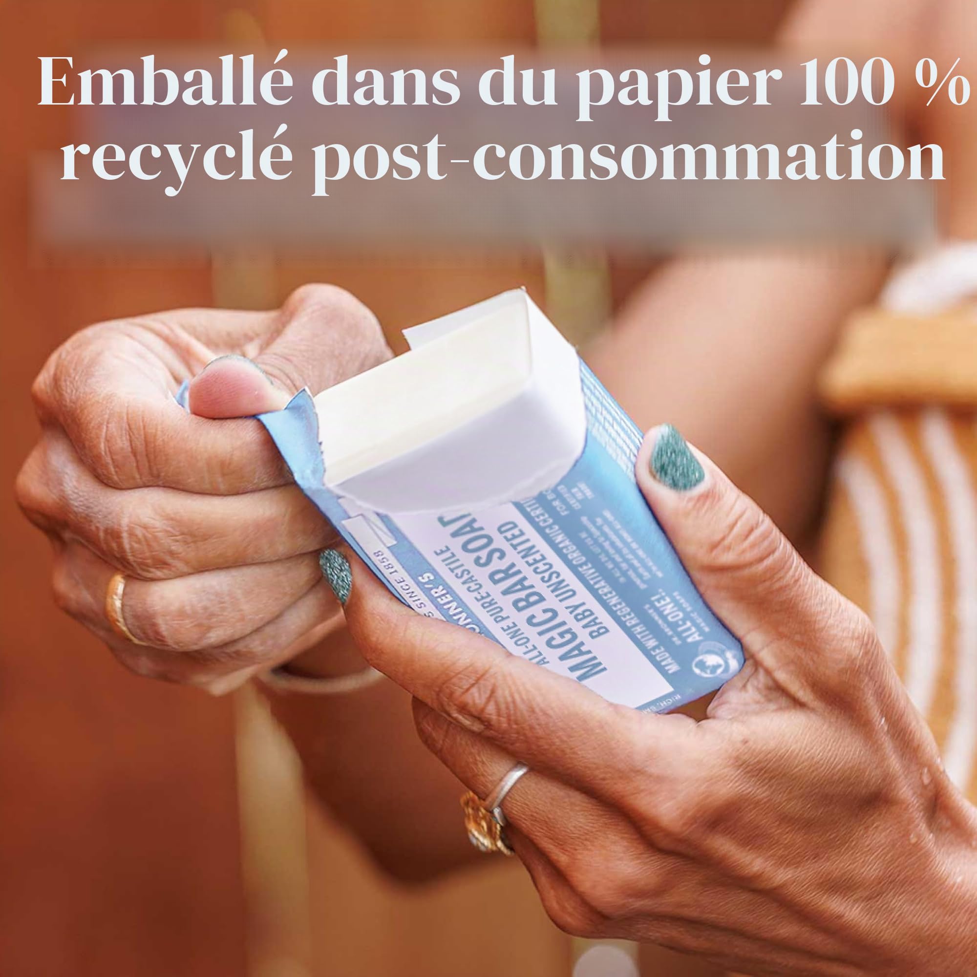 Dr. Bronner - Savon magique de «Pure-Savon de Castille, All-un bébé-doux, Bars 5 onces non parfumées (pack de 6)