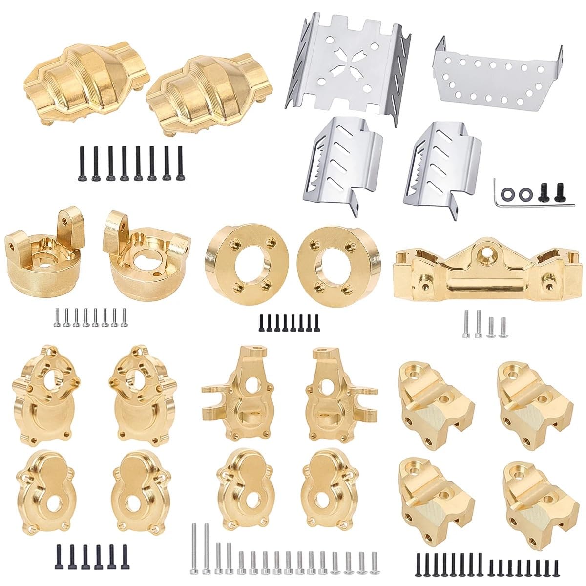 YIKONG 4102 YK4103 4082 1/10 1/8 RC Fernbedienung Autoteile Metall Messing vorne und hinten Lenkbecher Gegengewicht Panzerung C Sitz(Brass axle housing)