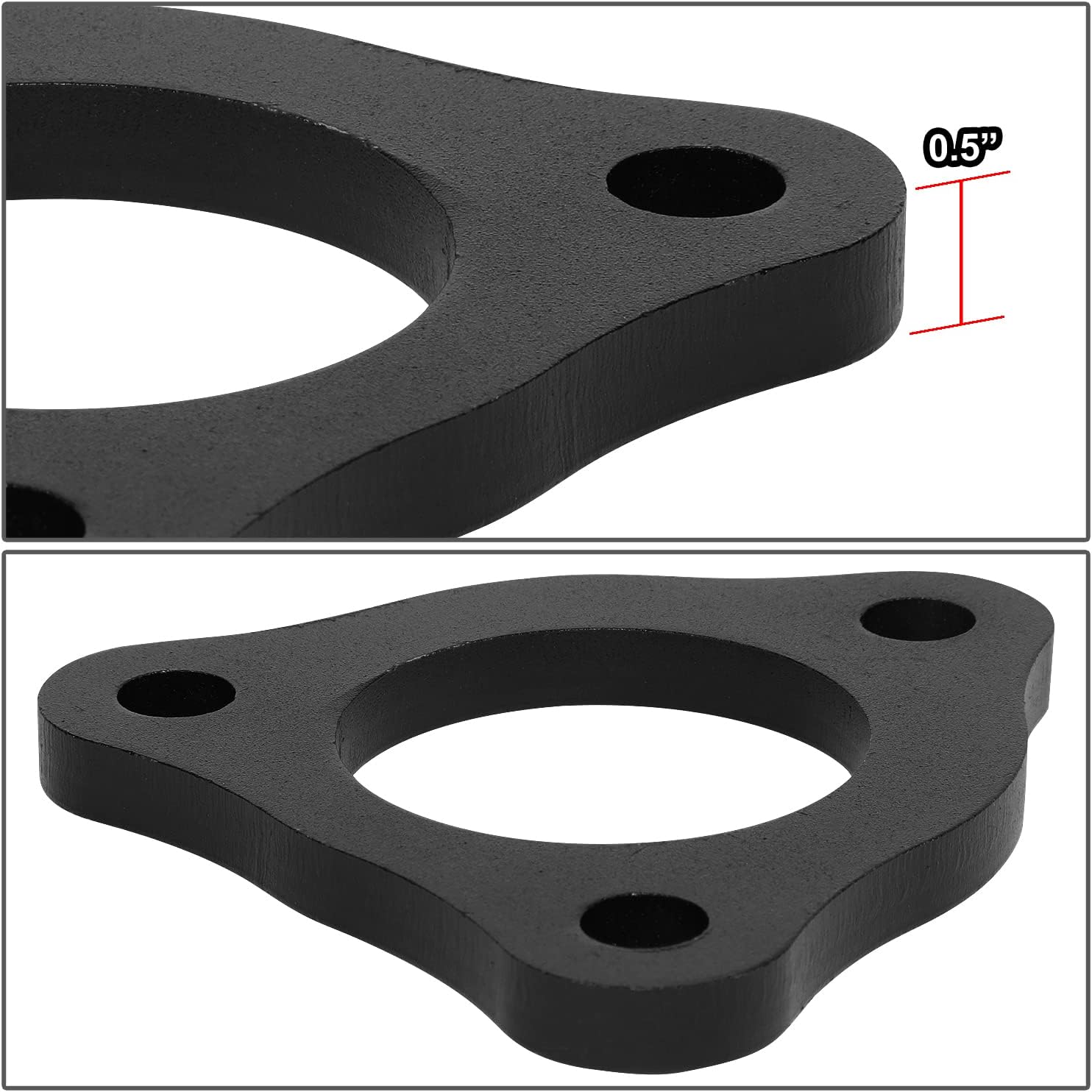 J2 Engineering 1/2" Front Leveling Lift Kit Suspension Strut Spacers Compatible with 06-19 Ram 1500 4WD, J2-LK-DG-F-005-BK