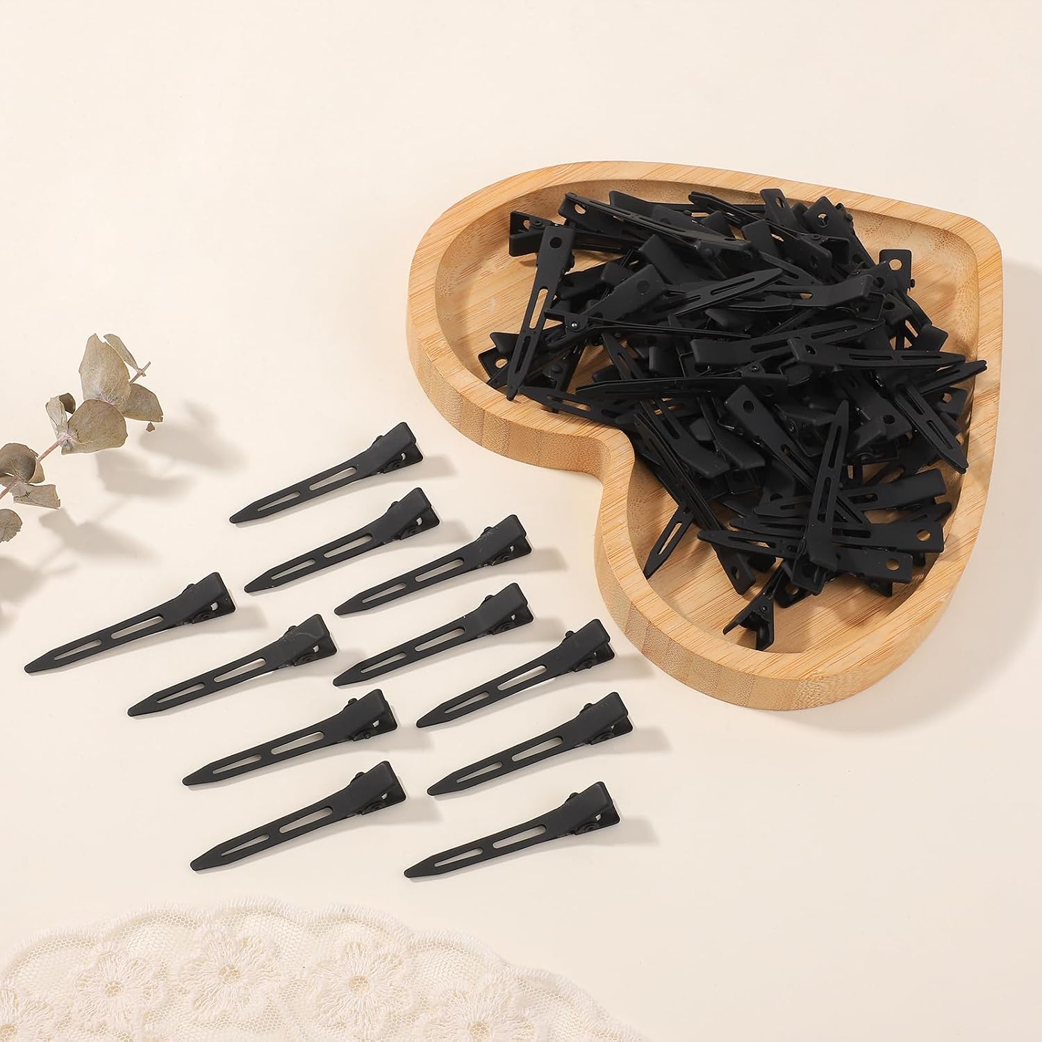 Choicbaby 80 PCS Duck Clips for Hair 2.2 Inch Black Hair Clips Metal Duckbill Clip Hair Clips for Pin Curls Hair Accessories for Women Hair Styling Clips image 4