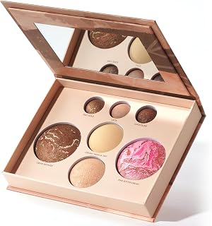 Baked Full Face Palette for Mature Skin All In One Makeup Palette | Bronzer, Blush, Highlighter & Eyeshadows,Smooth Velvet Texture/Vegan & Cruelty-Free/Travel-Friendly