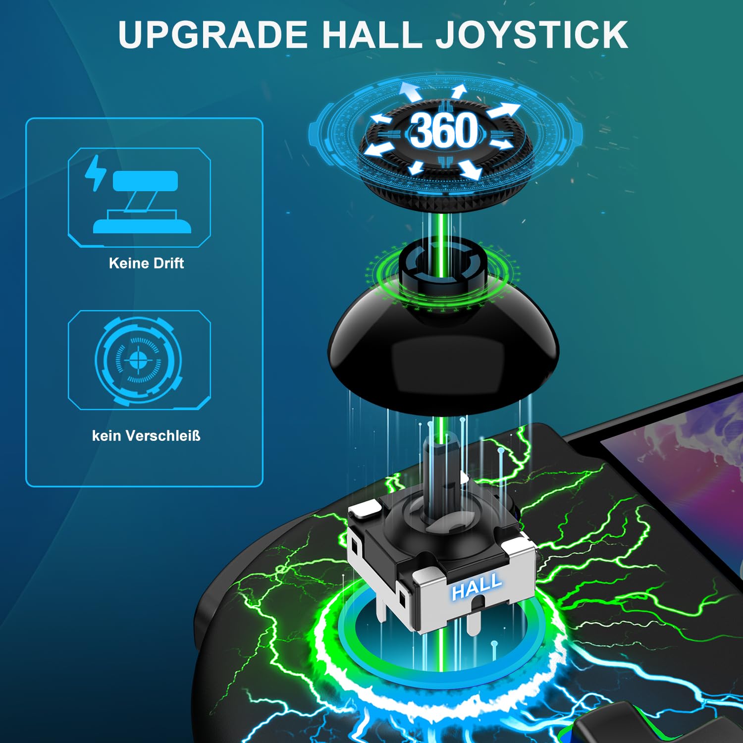 Elegamefy One-Piece Joypad Controller di ricambio per Nintendo Switch Controller/OLED, Switch Pro Controller con luce RGB fredda, programmabile/doppia vibrazione, turbo/wakeup