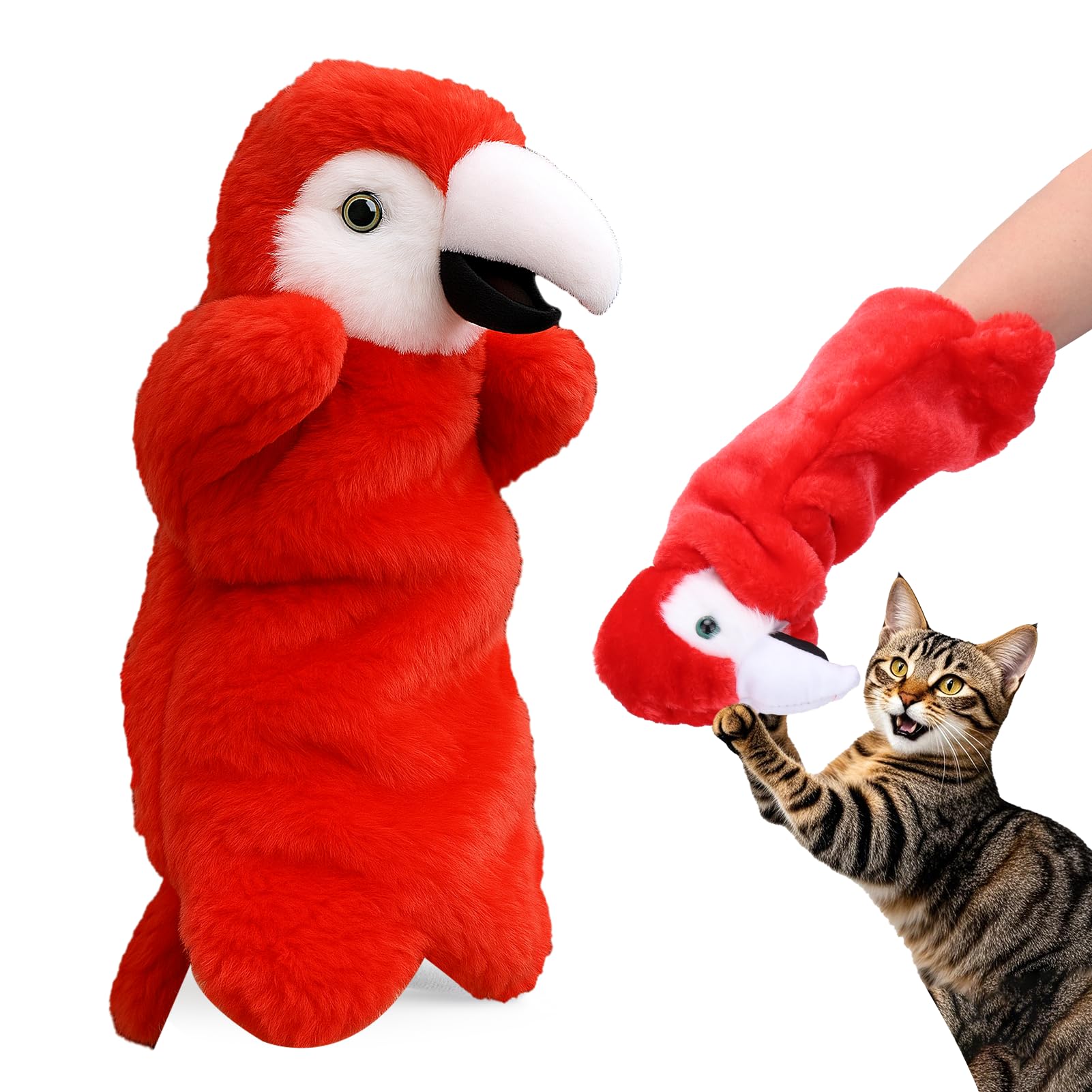 Mity rain Cat Wrestling Toy Puppet - Interactive Glove for Fun Play, Safe & Soft Cat Glove Puppet for Indoor Exercise & Mental Stimulation, Ideal for