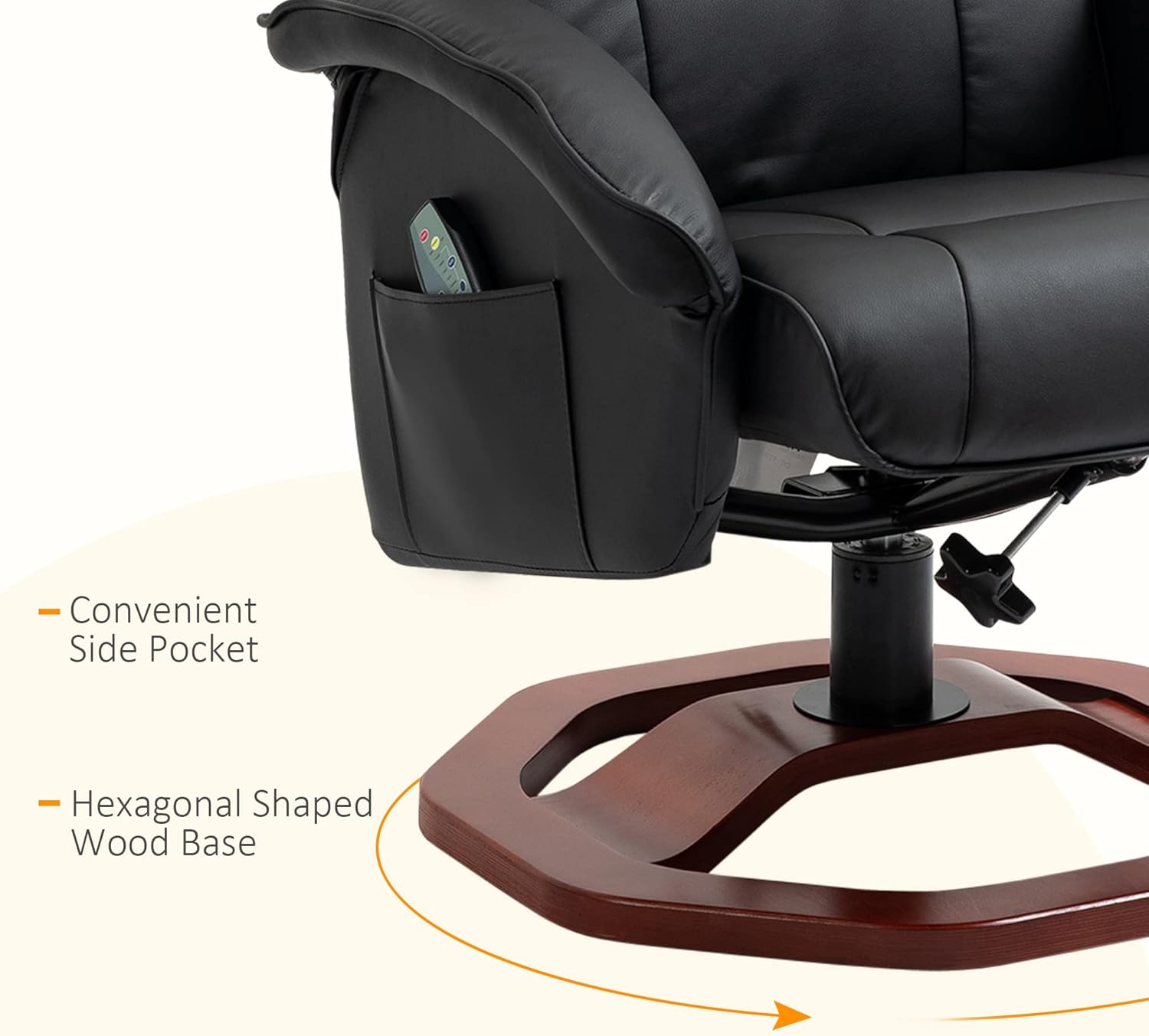 Buy Massage Recliner Chair with Ottoman, Electric Faux Leather