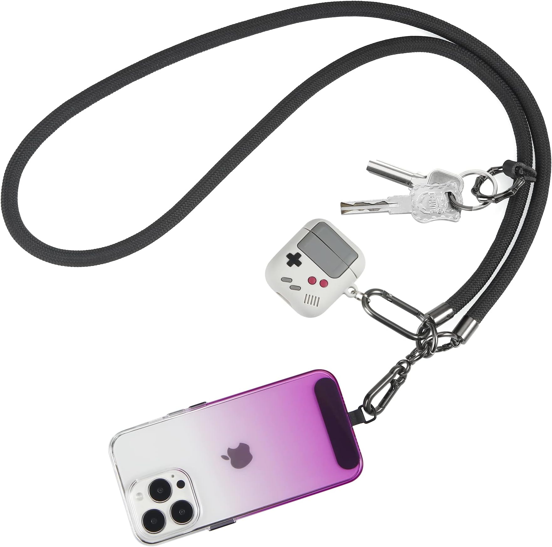 Nite Ize Holder Link Flow Adjustable Hand P-Type Strap With Patch Calm  Black Phone Strap